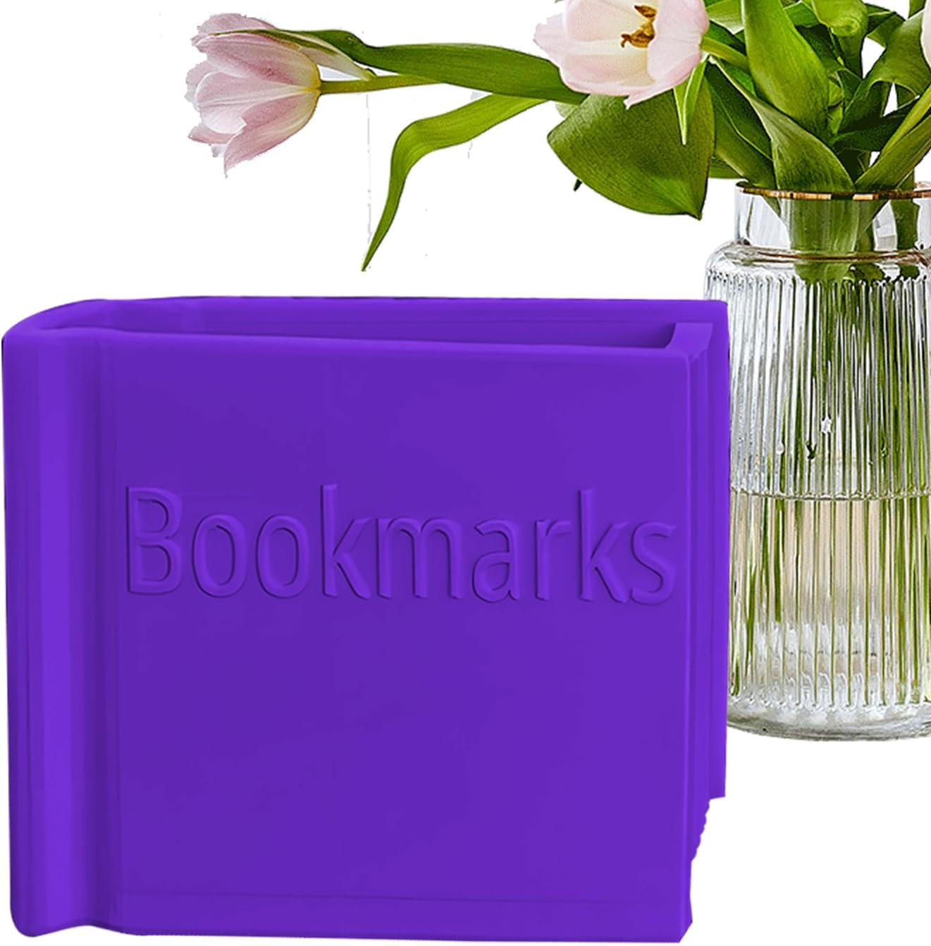 Wjnflqn Book Shaped Bookmark Holder | Desk Pen Holder Stand,3D Printed Book Shaped Desk Storage Box for Desktop Tabletop Countertop Bedside Bookshelf Home Reading Booth