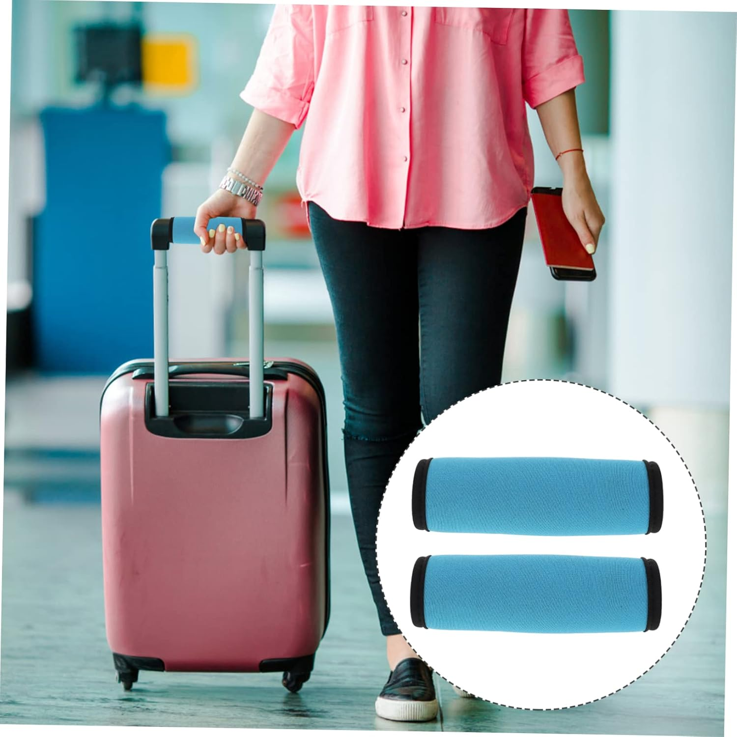 Holibanna 2Pcs Luggage Handle Wraps for Travel Hand Protectors Decorative Covers Go Wraps Neoprene Material Easy to Use Bright image number 2