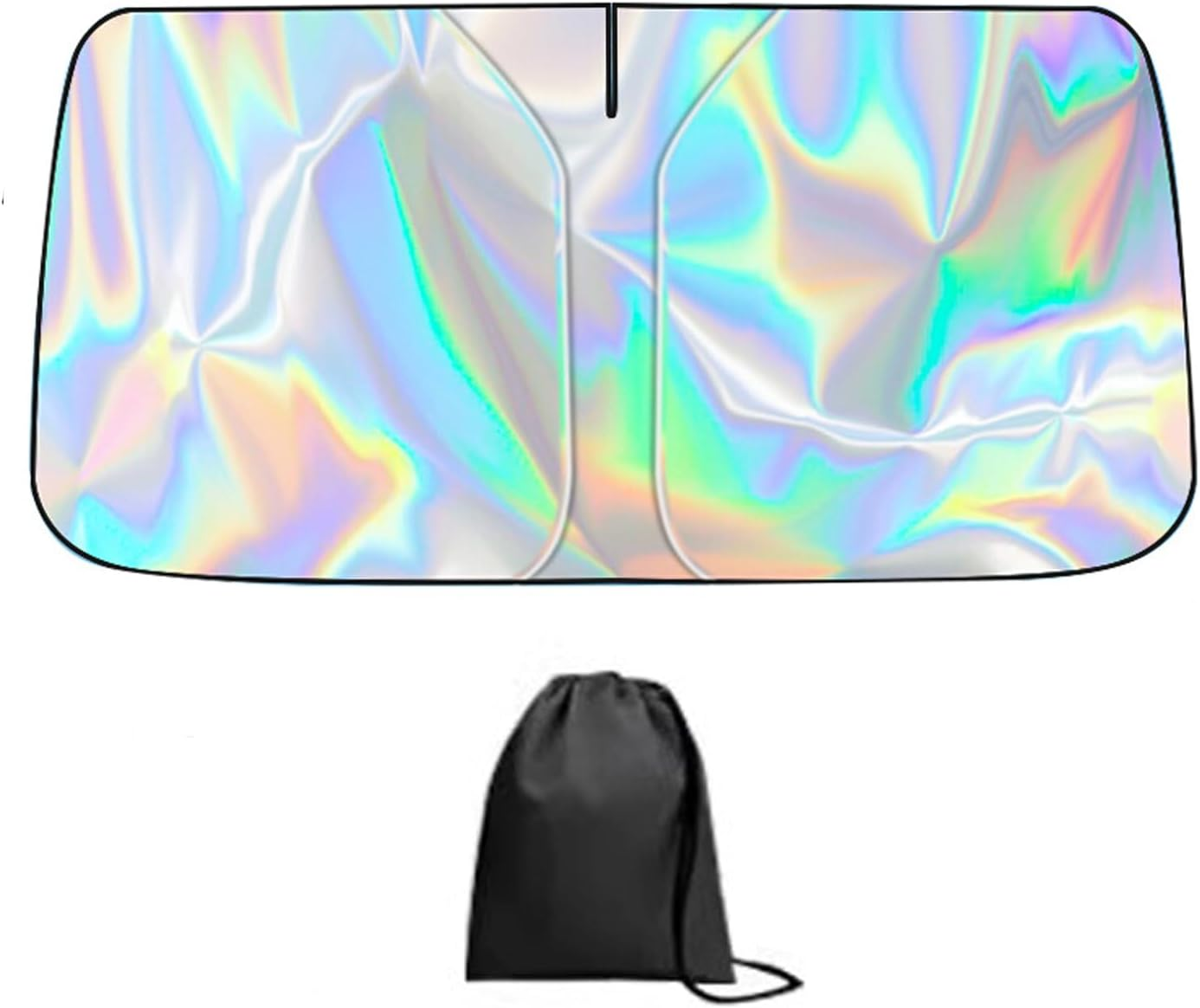 Car Windshield Sun Shade with Storage Pouch. Foldable Reflective Sun Visor Front Windshield Block UV Rays,Protection for Car Interior,Suitable for Most Cars (Large) image number 3