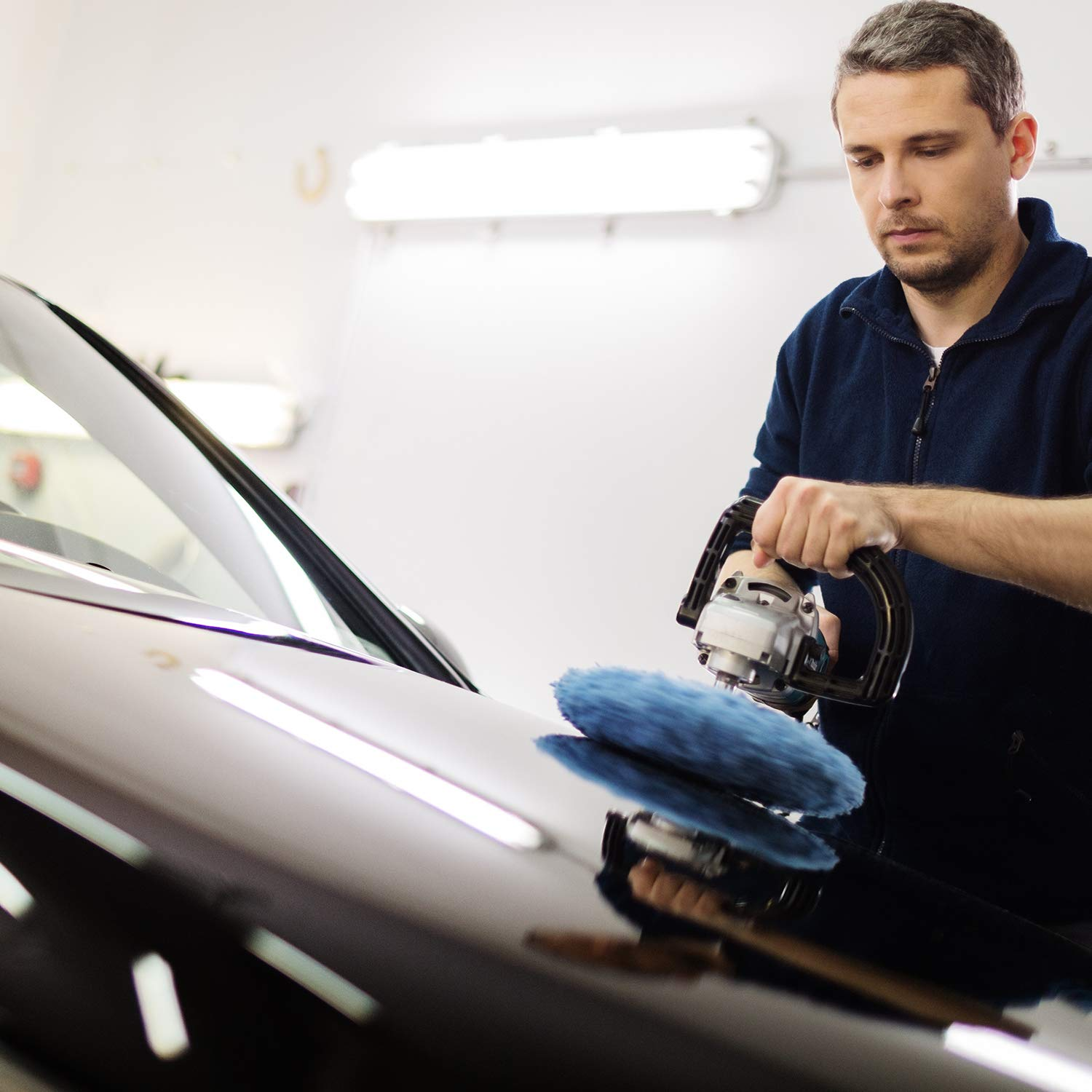 20 Pieces Car Polisher Pad Bonnet Microfiber Max Baxer Bonnet Polishing Bonnet Buffing Pad Cover (5-6 Inches) image number 1