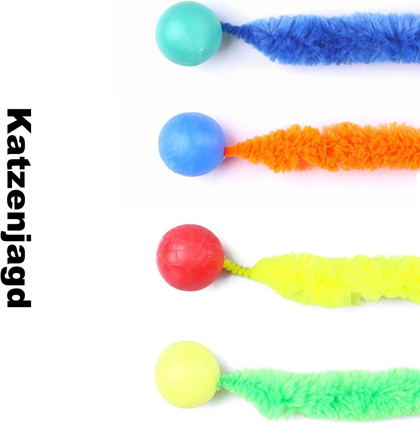 PAKESI 4 Wobble Balls for Cats, Interactive Cat Toy, Pet Toys, Cat Stuff, Wobble Balls, Fun Bouncing Balls, Interactive Toy for Indoor Use, Long Tail Ball, Cat Toy for Training image number 4
