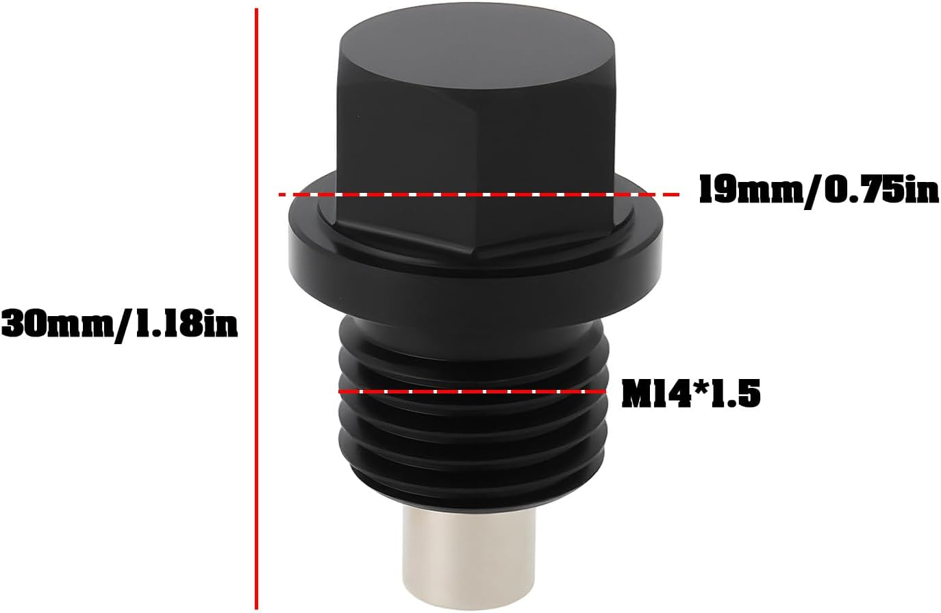 SG Store 2Pcs M14 X 1.5 Magnetic Sump Plug with Washer Compatible with Audi TT Mk1 1.8T 1998&ndash;2006 image number 6