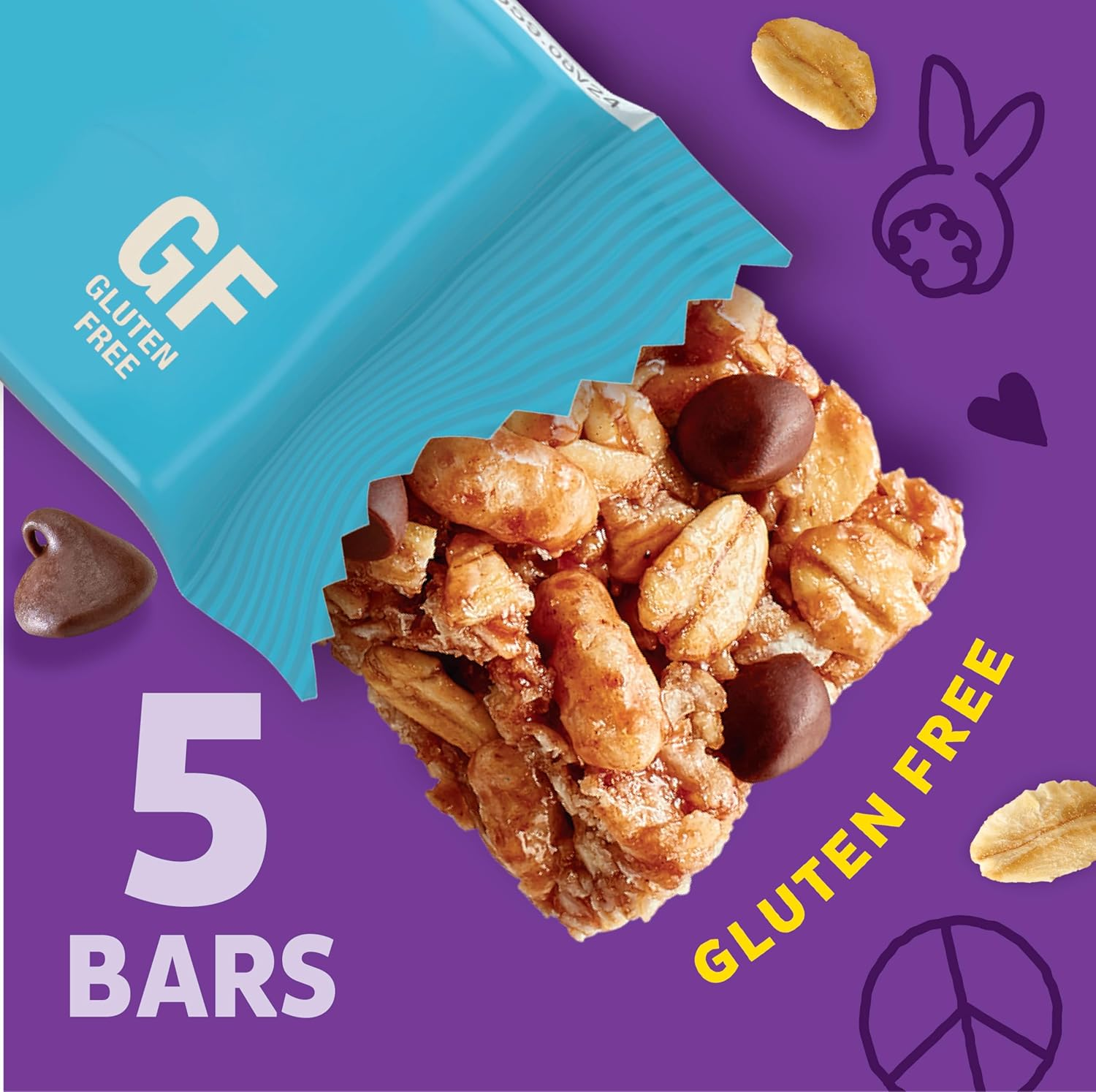 Annie'S Gluten Free Chewy Granola Bars, Double Chocolate Chip, 5 Bars, 4.9 Oz. (Pack of 12) image number 2