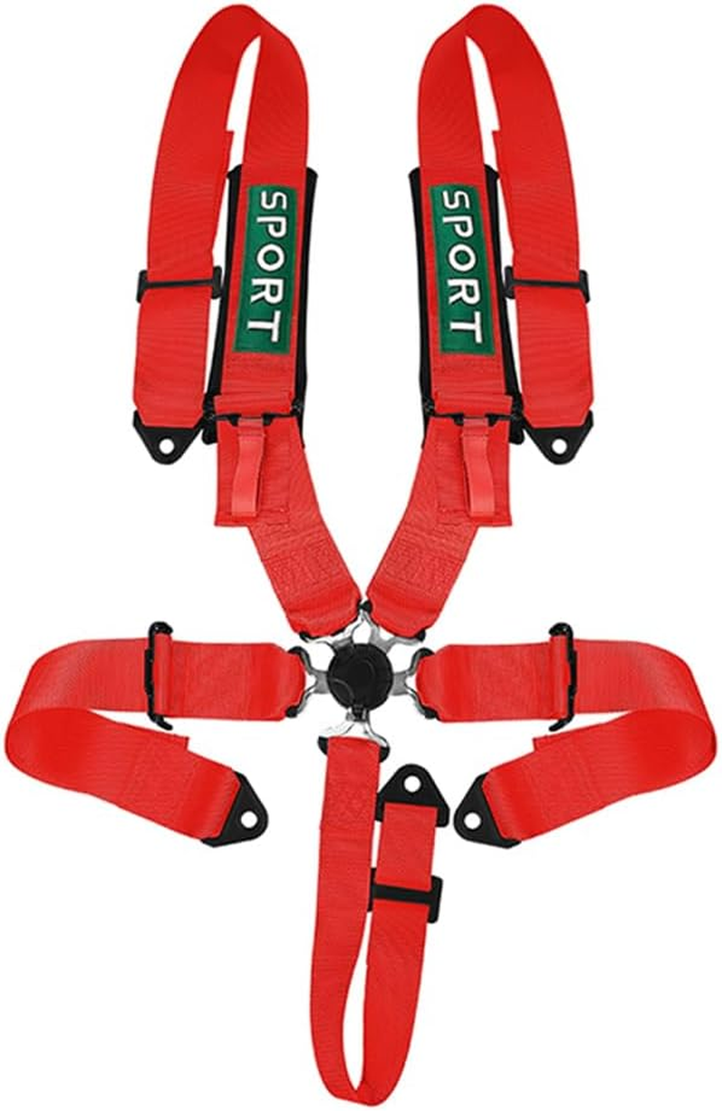 BESTZHEYU 5-Point Racing Safety Harness Set with Ultra Comfort Heavy Duty Shoulder Pads