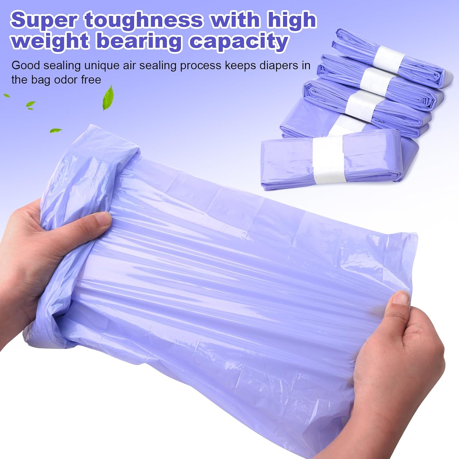 12 Pack Diaper Disposal Refills for Nappy Bin Refills，4.5M Environmentally Friendly Diaper Bin Refills Nappy Disposal Bags, Compatible Diaper Pail Refill Bags image number 3