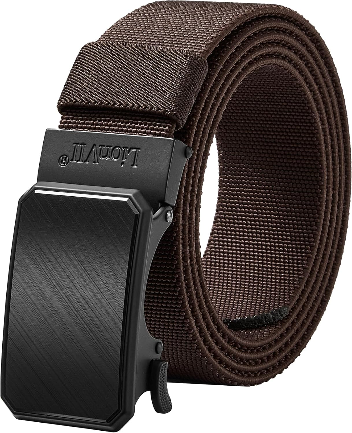 Lionvii Men'S Stretch Ratchet Belt, Elastic Slide Belt for Men with Automatic Buckle for Men Dress, Adjustable Trim to Fit 28-49" Waist