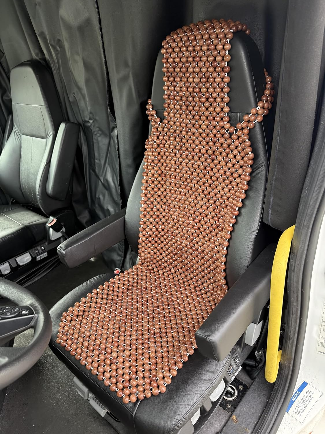 Natural Wood Beaded Seat Cover Massaging Cool Cushion for Car Truck. Keeps the Back from Getting Sweaty While Driving. Makes Driving More Bearable and Less Painful on Long Trips image number 3