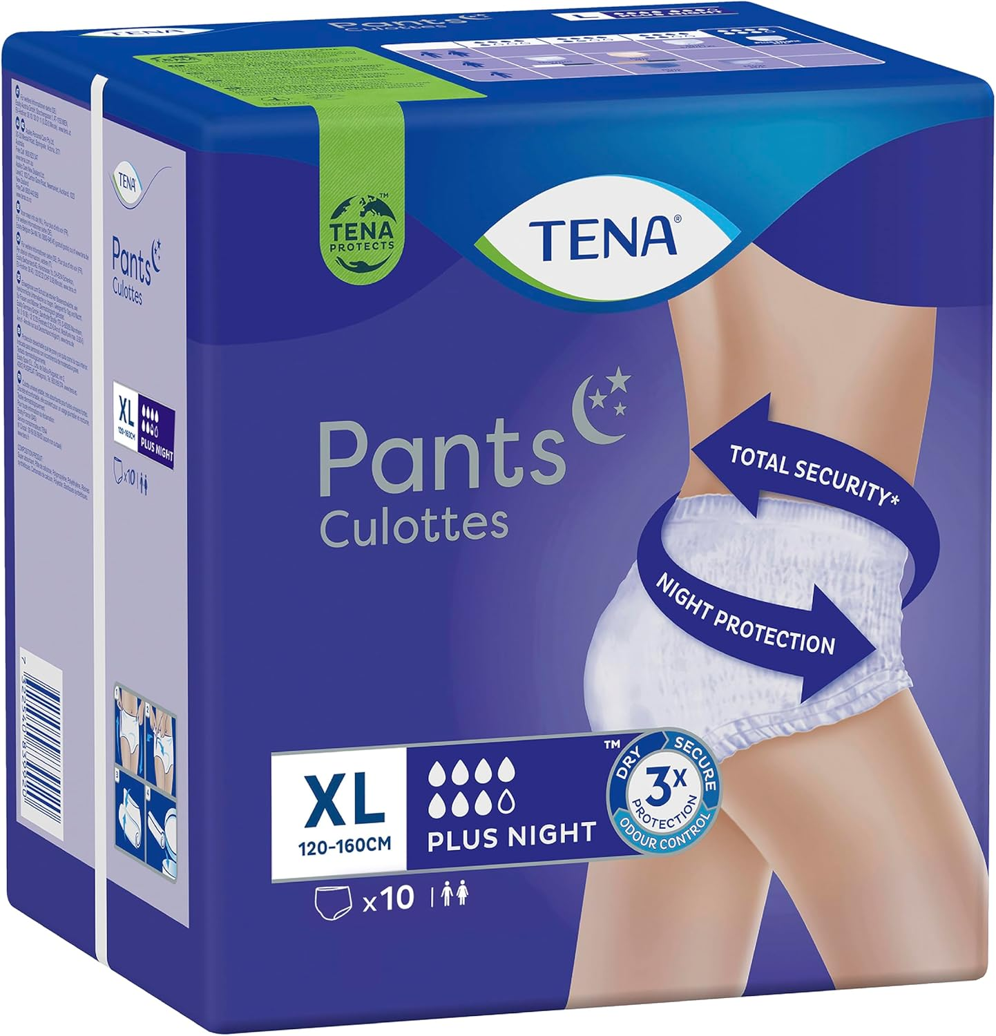 TENA Night Pants Plus, Extra Large, Pack of 10 image number 1