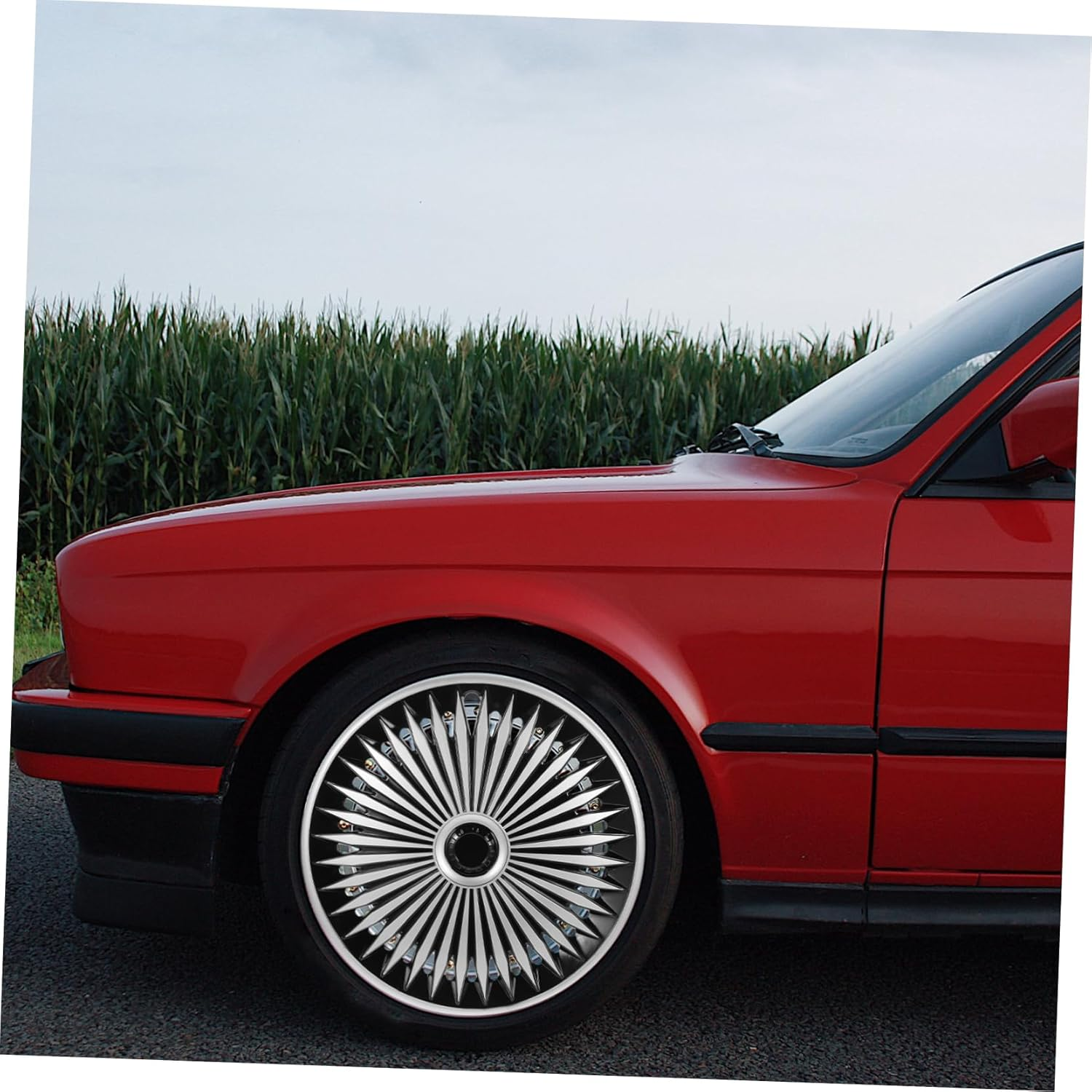 Decorative Car Wheel Hub Cover Automotive Rim Protector Easy to Install Silver-Black Hubcap for Vehicle Exterior Enhancement image number 2