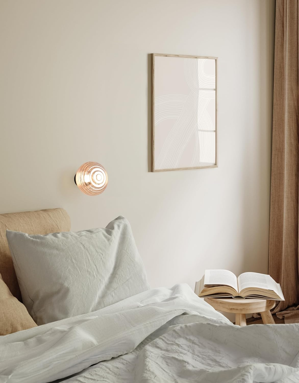 Reality Leuchten Earl R27771113 LED Battery-Powered Wall Light Metal Matte Black Glass Amber-Coloured Includes 1.5 Watt LED 4-Way Touch image number 5