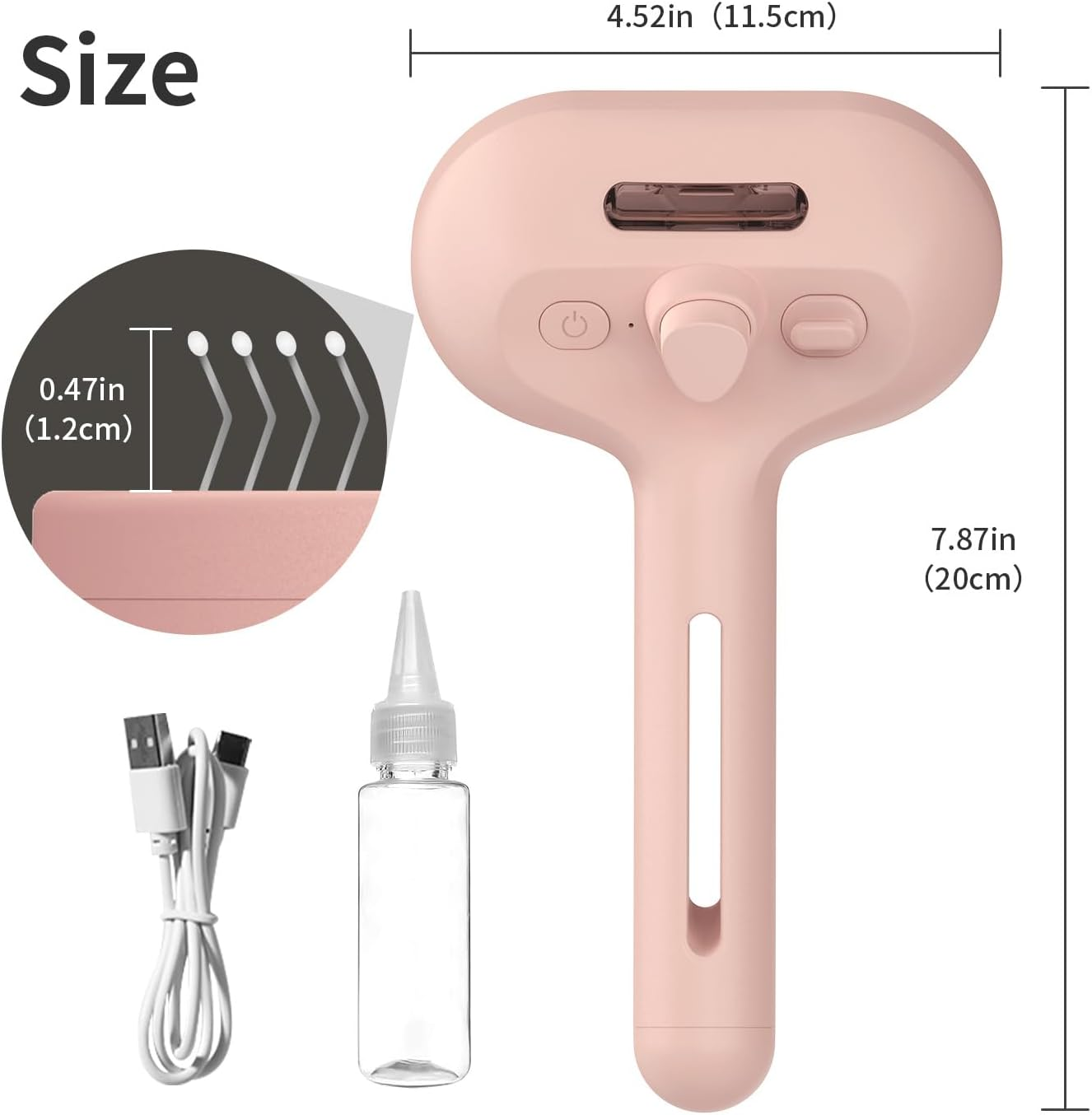 Herokitty Cat Steam Brush for Shedding, 3 in 1 Self Cleaning Steamy Pet Brush Anti-Static Flying Hair Spray Cat Brush for Long and Short Hair Pets Grooming Remove Loose Hair Reduce Shedding, Pink - Green image number 5