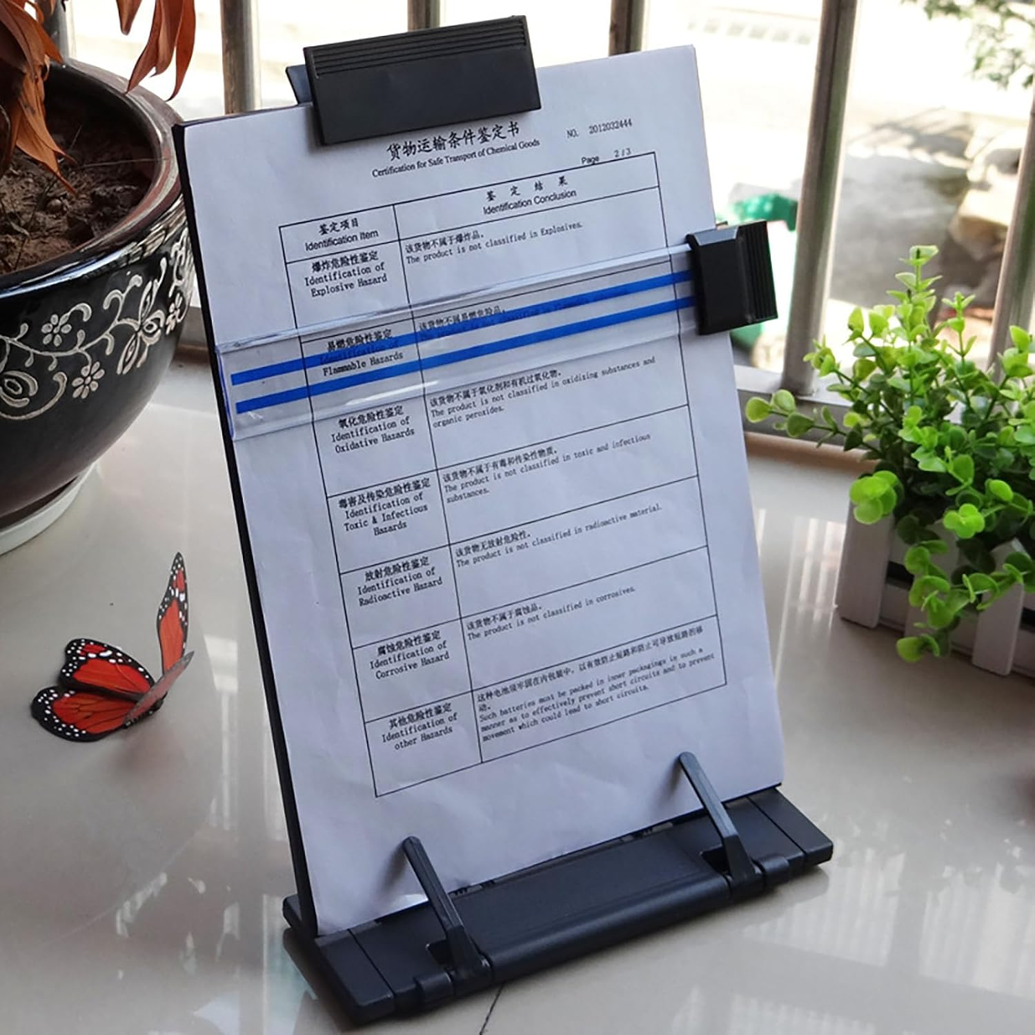 SYGELER Desktop Document Holder Stand with 7 Adjustable Positions, Paper Stand Document Holder for Desk Typing,Cookbook Stand, Book Display Stand (Black) image number 6