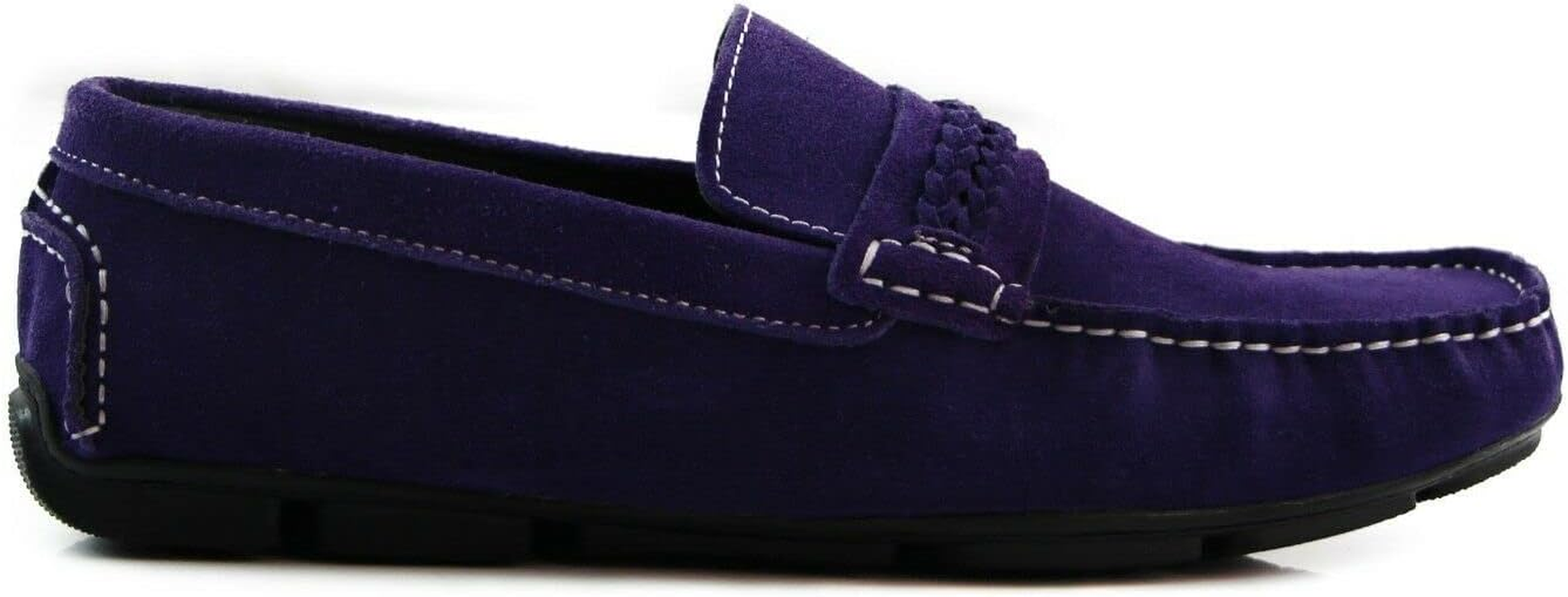 Zasel Mens Cruze Purple Suede Leather Casual Boat Deck Loafers Shoes image number 1