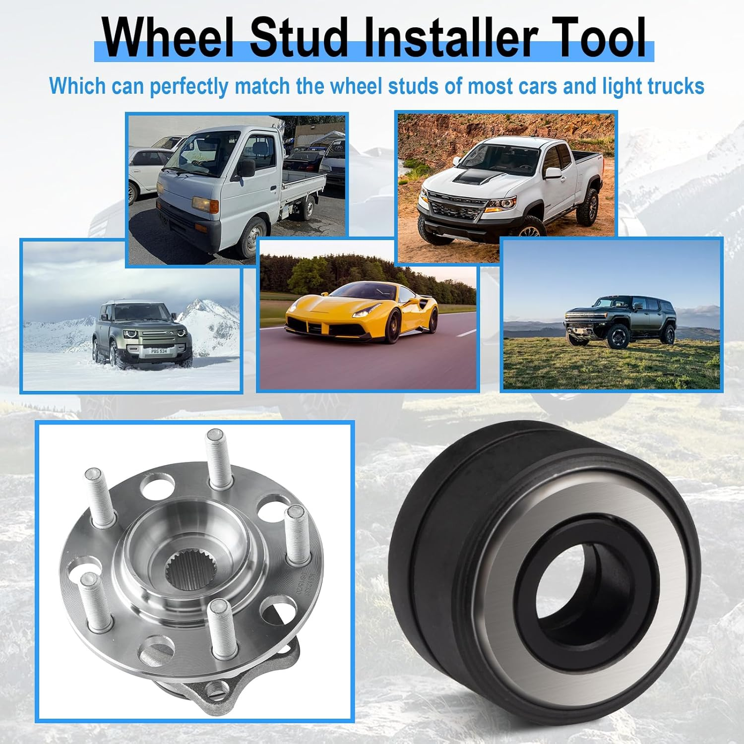 22800 Wheel Stud Installer, Tire Stud Tool, Wheel Stud Installer Tool, Wheel Stud Puller for Most All Automotive, SUV, Towed Vehicle and Light-Duty Truck image number 3