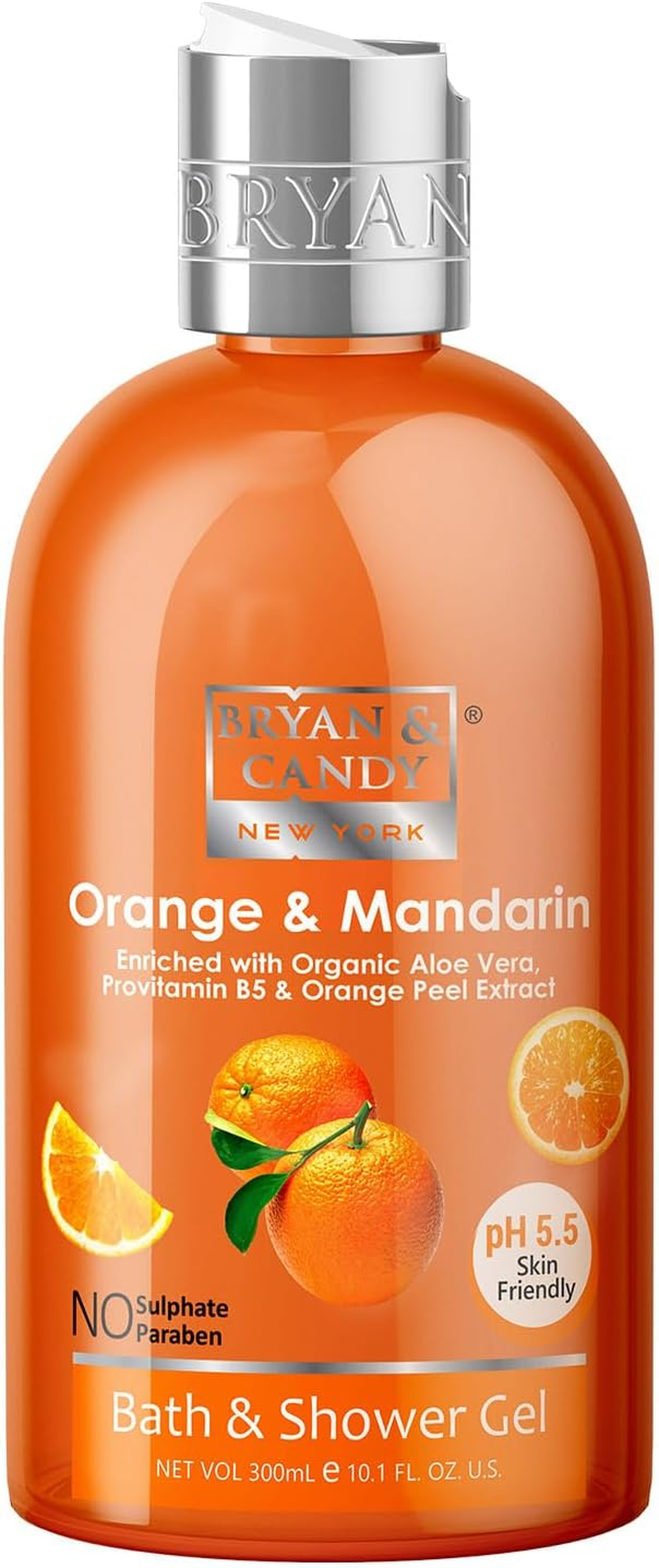 Bryan & Candy New York Orange and Mandarin Shower Gel (300Ml) with Aloe Vera. Gentle, Moisturizing Body Wash for Soft, Supple Skin image number 2