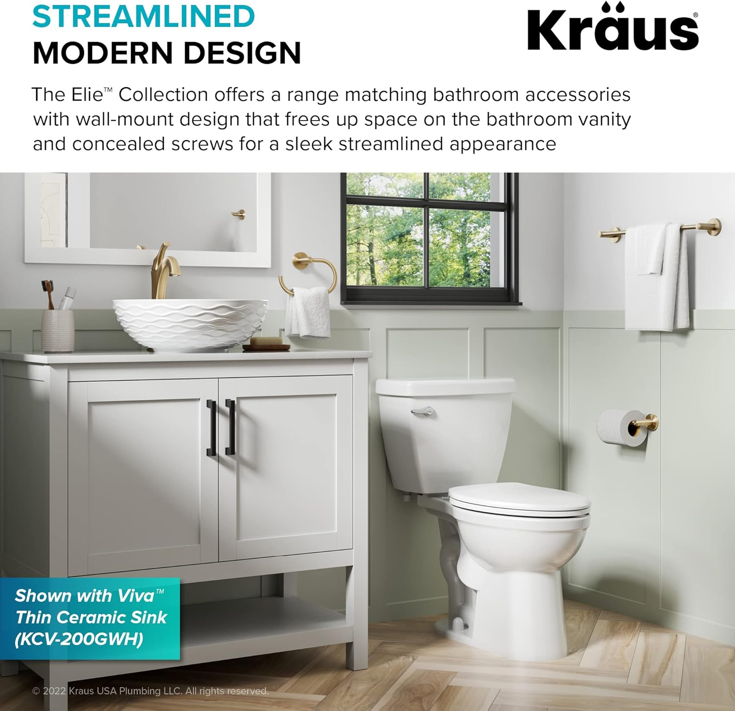 Kraus Elie Glass Bathroom Corner Shower Shelf with Rail in Brushed Gold, KEA-18846BG image number 5