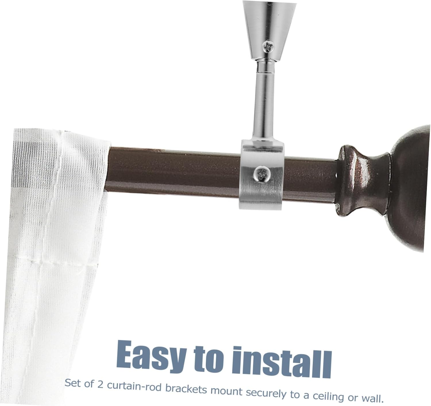 FUNOMOCYA 2Pcs Curtain Accessories Bracket Ceiling Mount Bracket Clothes Rod Bracket Alternative Curtain Rod Holder Magnetic Curtain Gold Curtain Rods Adjustable Curtain Rod Ceiling Curtain image number 2