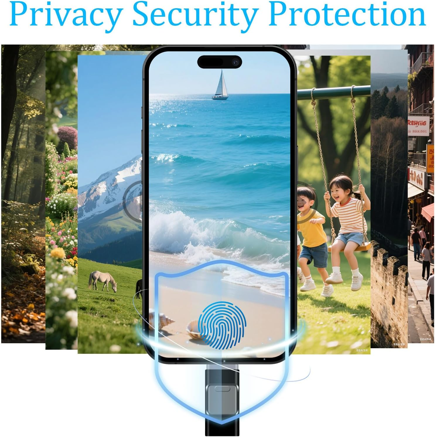 1TB USB Flash Drive, Iphone 4-In-1 Data Storage, External Data Storage USB 3.0 High-Speed Transfer, Thumb Drive External Storage, Memory Stick for Data Backup, Compatible with Iphone/Ipad/Pc/Android image number 5