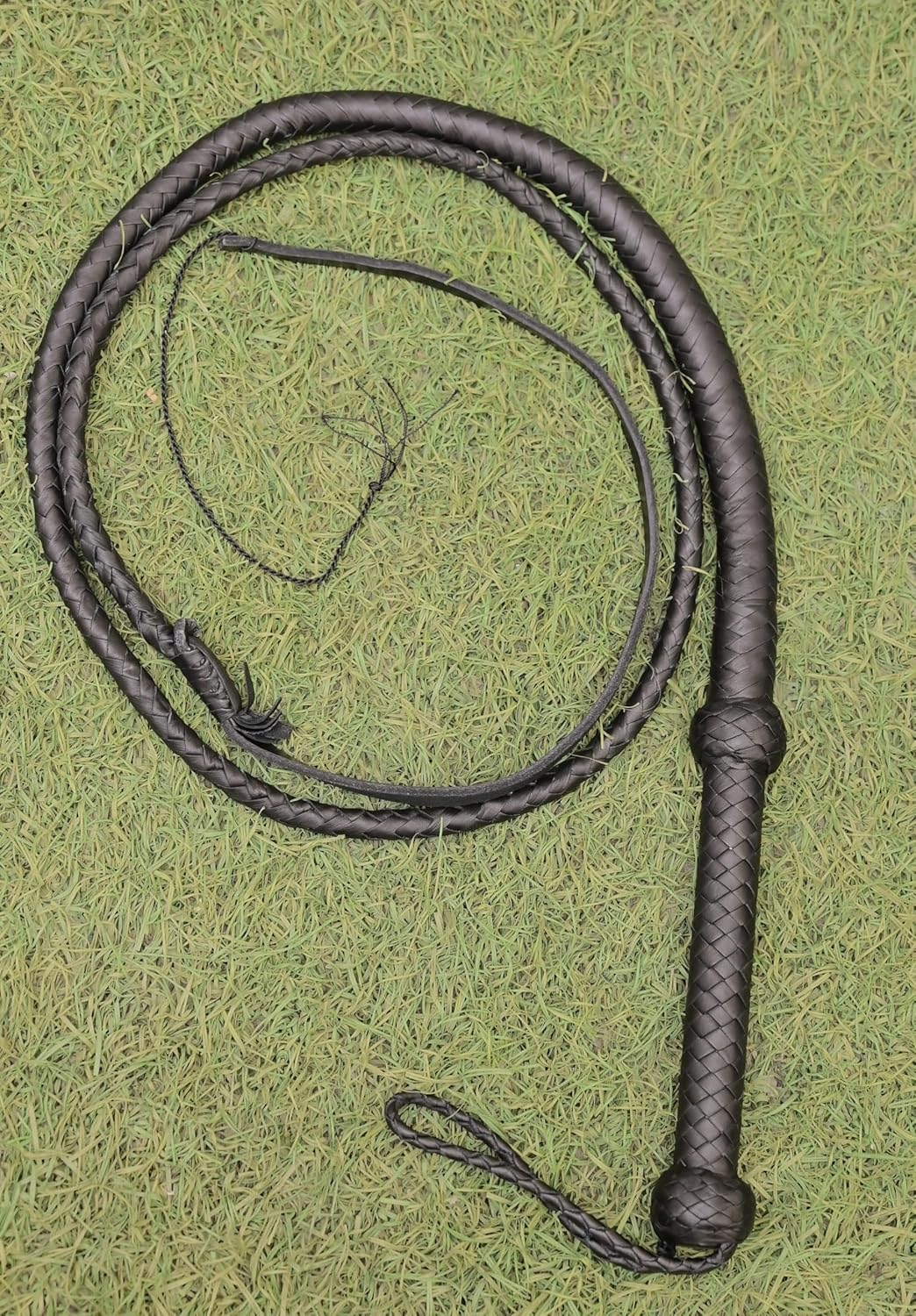 Bullwhip 4Ft Genuine Leather Indiana Jones Style Whip for Equestrian Training & Cracking, Leather Phobia Cowhide Stock Whip image number 2