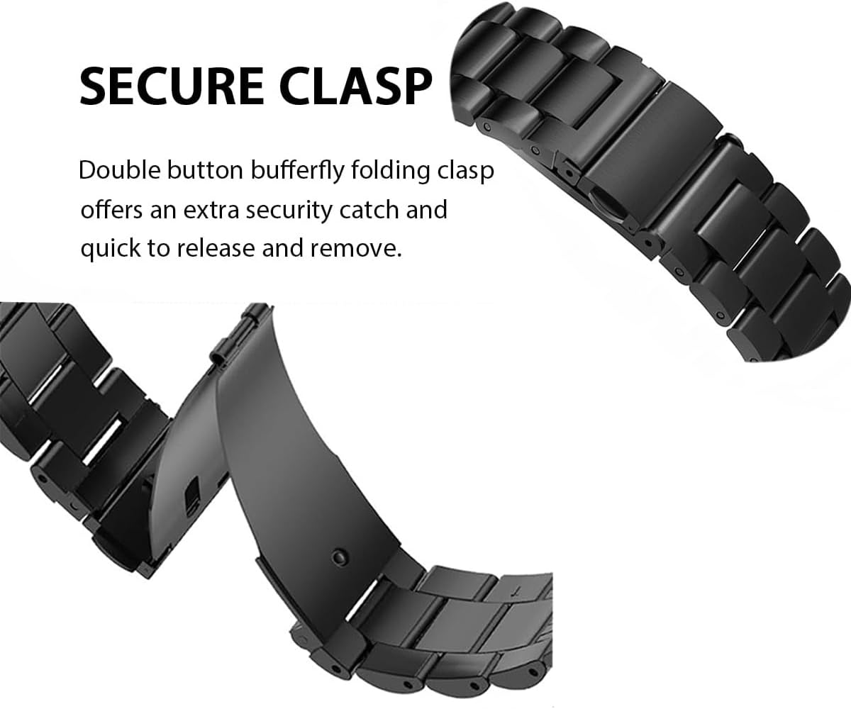 20MM Stainless Steel Band for Samsung Galaxy Watch 7/6/5/4/FE Band 40Mm 44Mm, No Gap Metal Replacement Strap for Galaxy Watch 6 Classic 43Mm 47Mm/5 Pro 45Mm/4 Classic 42Mm 46Mm