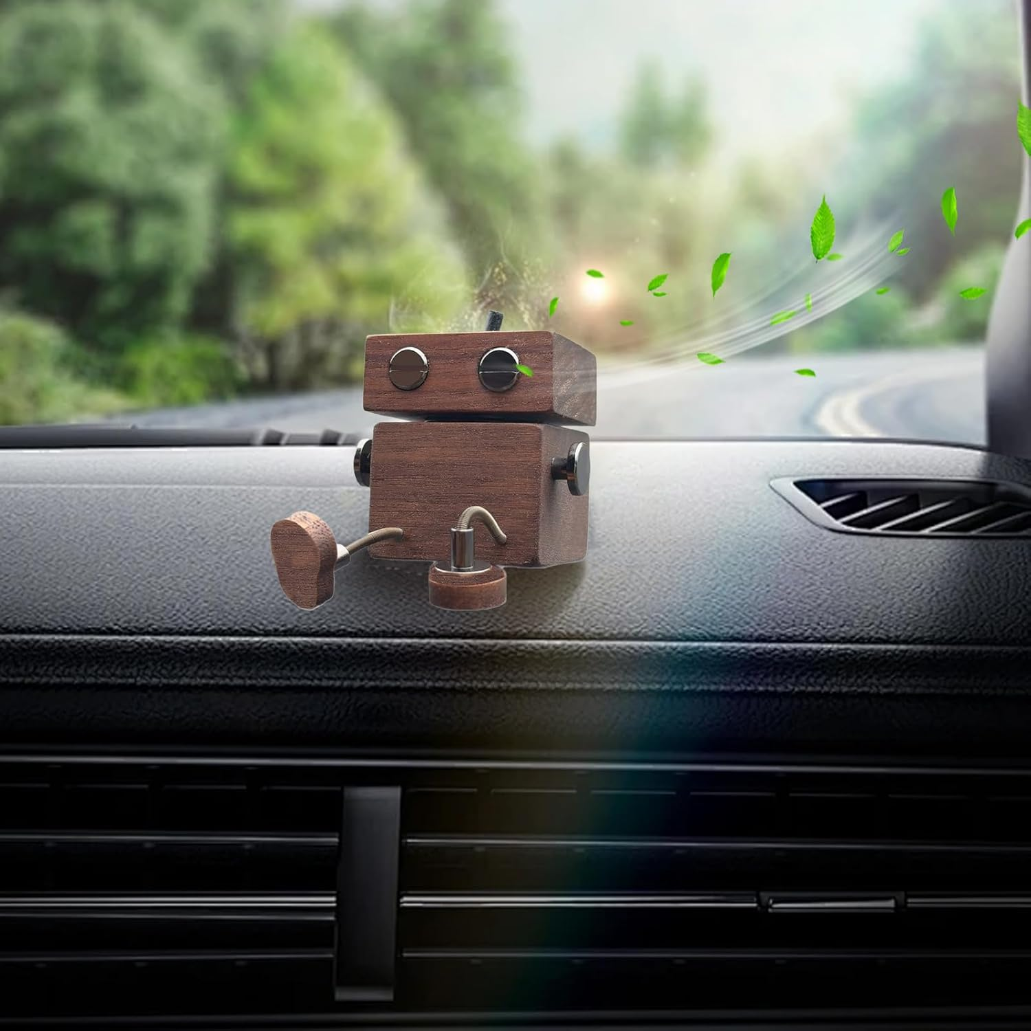 Car Smell Air Freshener,Shaking Wooden Man Figurine Car Air Freshener - Automotive Aromatherapy Interior Decor Ornament Doll for Women Men Father Mother Family image number 4
