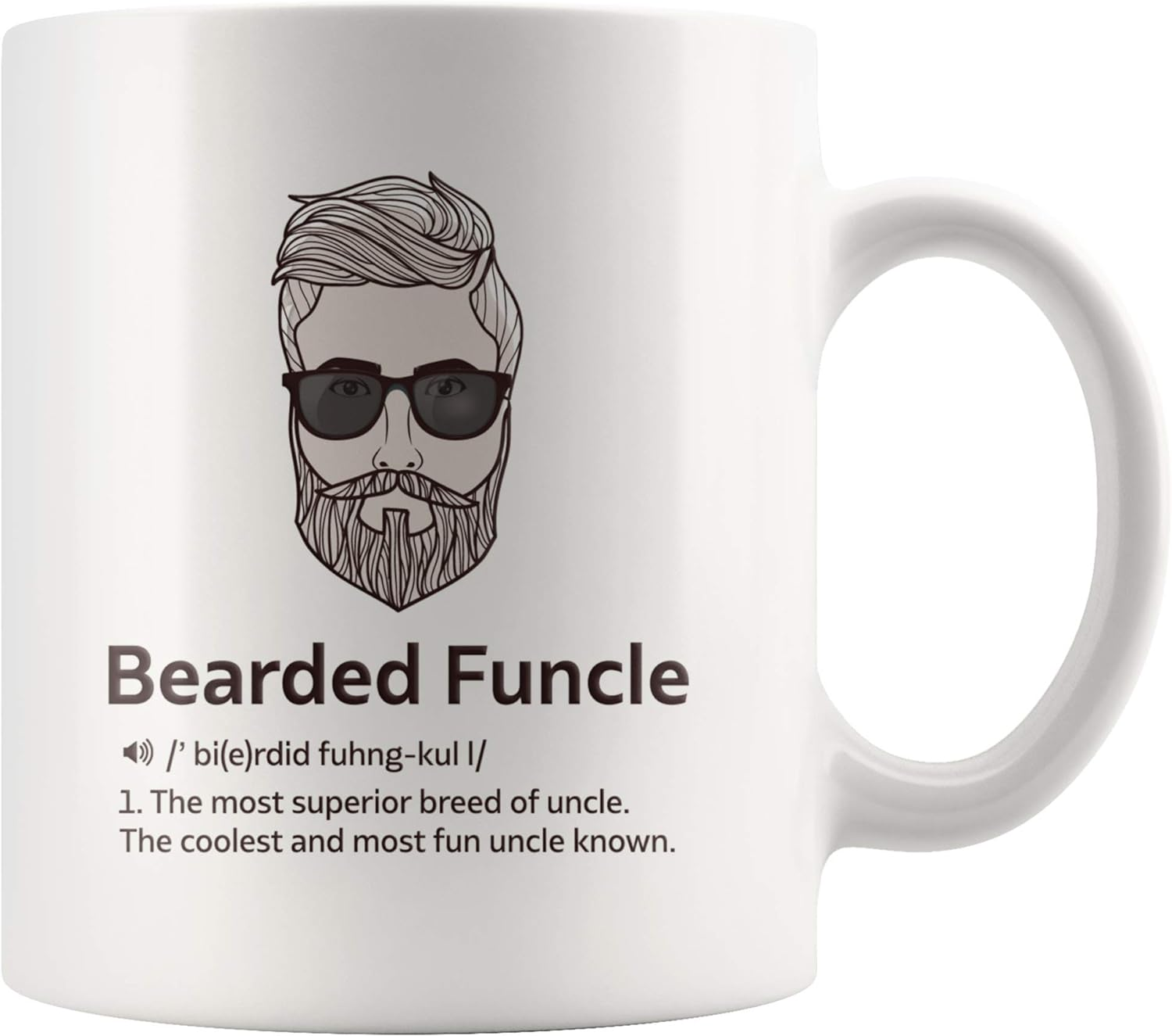 Panvola Bearded Funcle Definition Mug Uncle Gifts from Niece Nephew Brother Sister Father'S Day Funny Bearded Uncle Ceramic Coffee Cup 11 Oz White image number 6