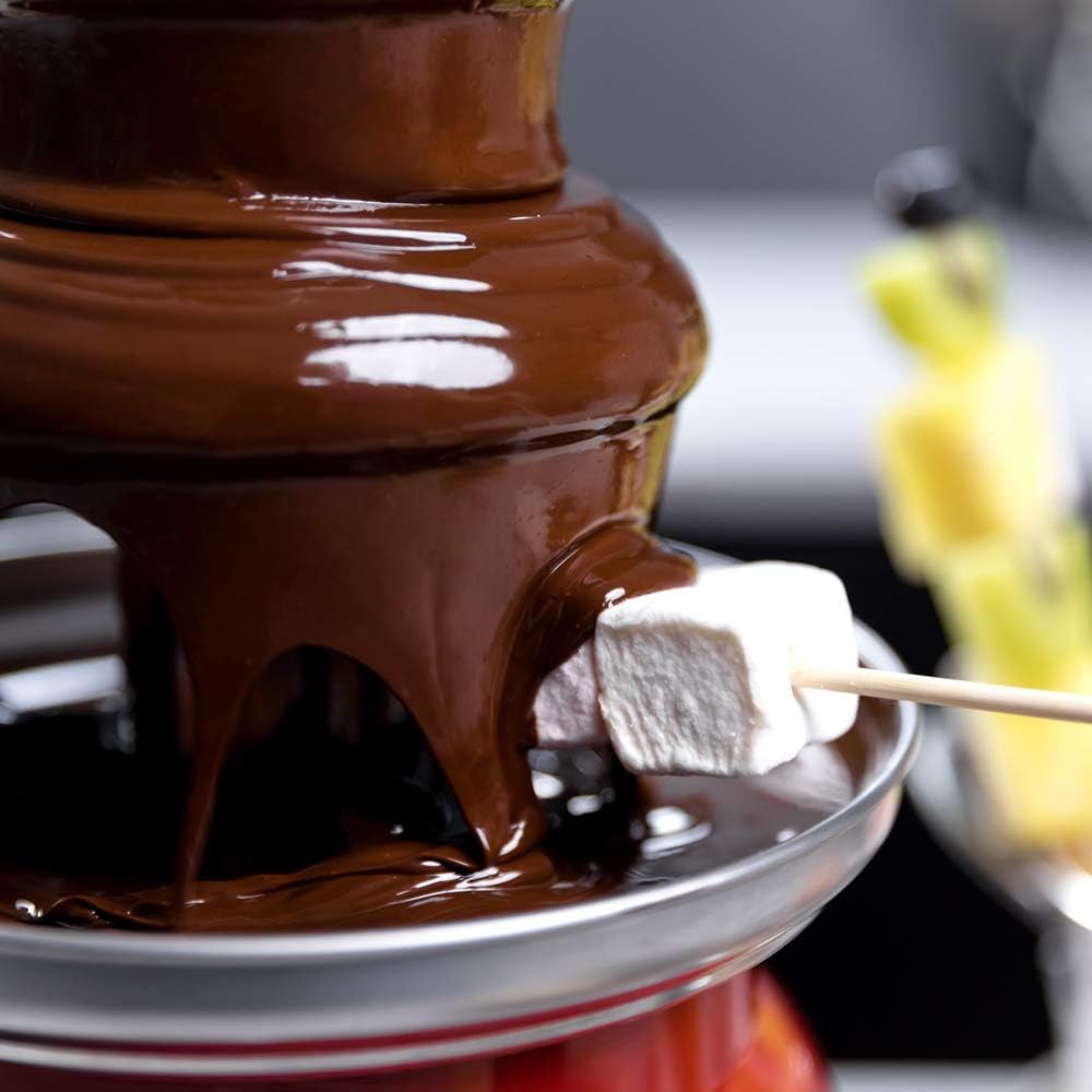 Cecotec Fun Chocolate Fountain, Power 90 W, Retro Design, Stainless Steel Tower, 3 Cascade Levels, Removable, Dishwasher Safe Parts