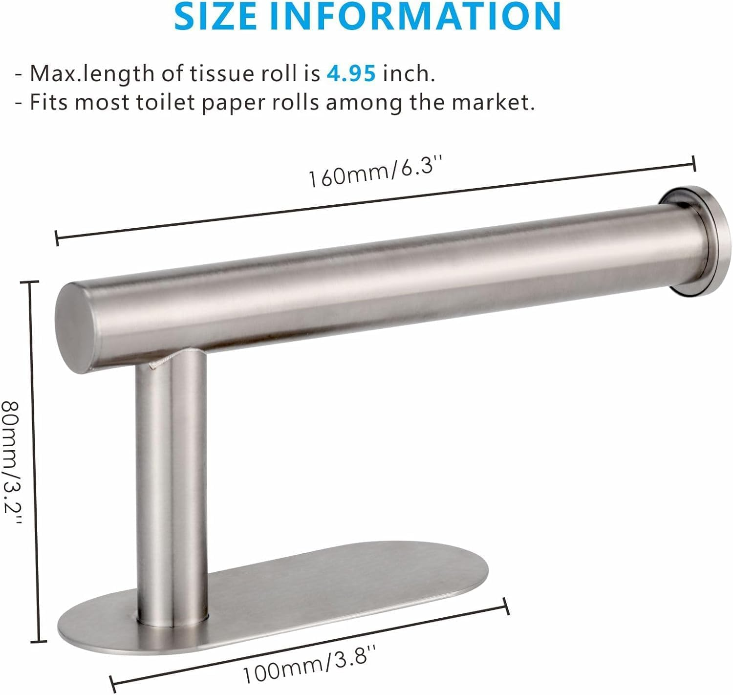 Toilet Paper Holder Self Adhesive, Eolax Toilet Roll Holder No Drilling for Bathroom Washroom, Tissue Roll Holders Wall Mount, 304 Stainless Steel (Brushed Nickel) image number 1