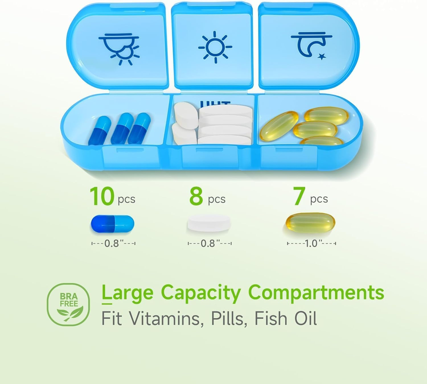 Weekly Pill Organizer 3 Times a Day, Large 7 Day Pill Box with Separate Container, Portable Pill Case for Medication, Vitamins, Fish Oil and Supplements (Transparent) - Grey Black image number 4
