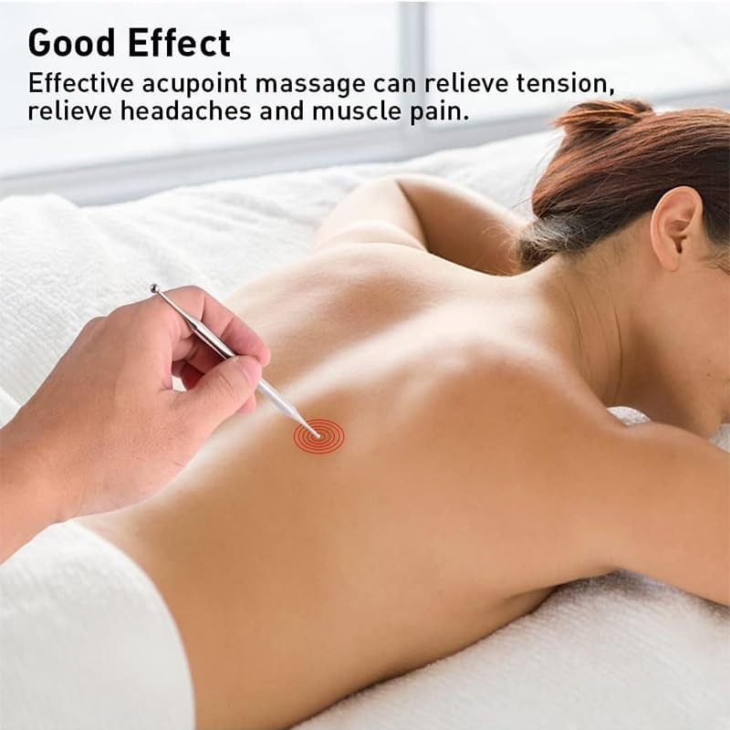 3 Pcs Facial Reflexology Massage Tool Stainless Steel Manual Acupuncture Pen,Stainless Steel Double Headed Spring Loaded Ear and Body Point Probe Pen,Retractable Acupuncture Pen