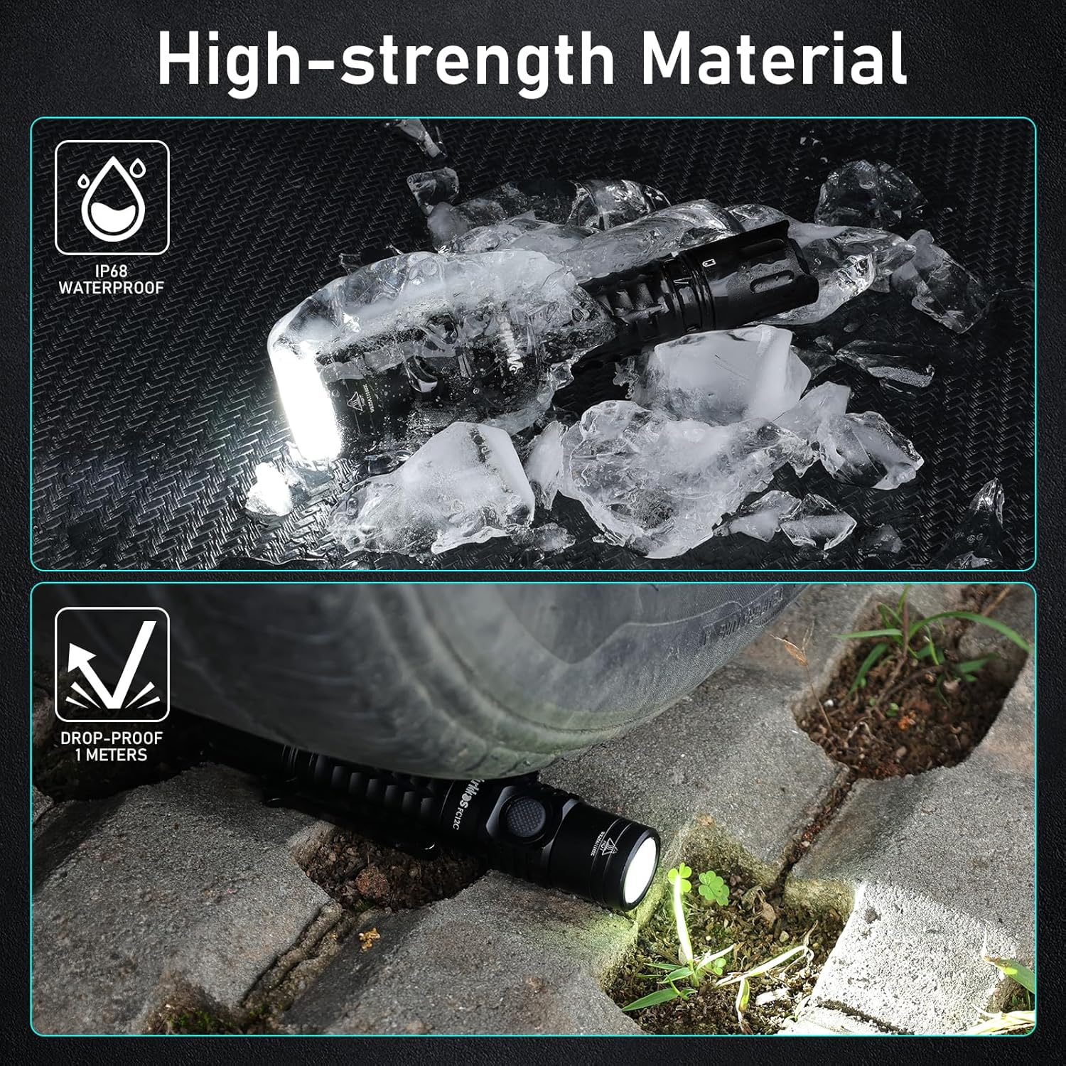 Wurkkos FC12C Tactical Flashlight 1600 High Lumens, USB-C Rechargeable LED Flashlights, 332M Long Throw Flash Light, IP68 Waterproof, Dual Switches and Constant Current Circuit for Searching, Hunting image number 4