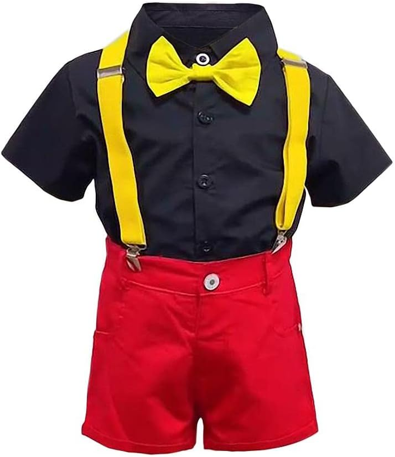 Dressy Daisy Baby Toddler Boys Mouse Halloween Costume Suspenders Suit Fancy Party Dress up Set with Mouse Ears and Gloves for 6 Months to Size 7 image number 6