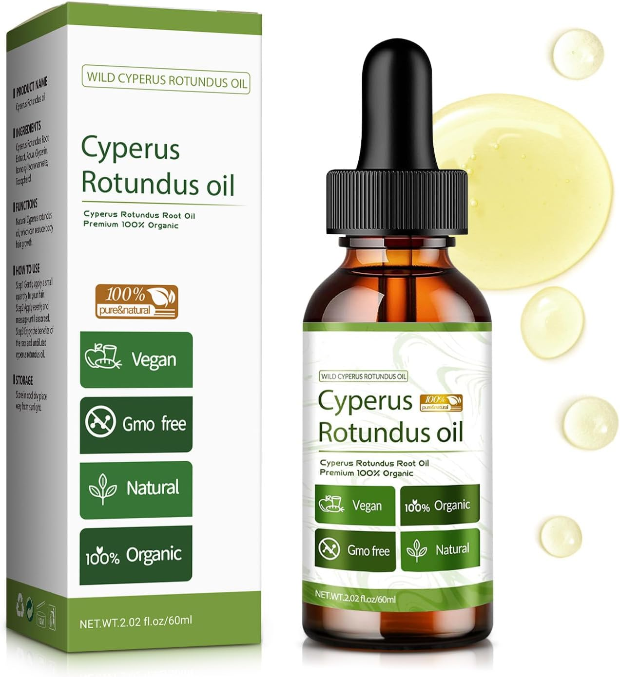 Cyperus Rotundus Oil - Cyperus Rotundus Oil Hair Removal, Slows Hair Regrowth, Deep Moisturization, Enhances Skin Smoothness, Strengthens Skin Barrier - Natural Skincare Oils for All Skins image number 2