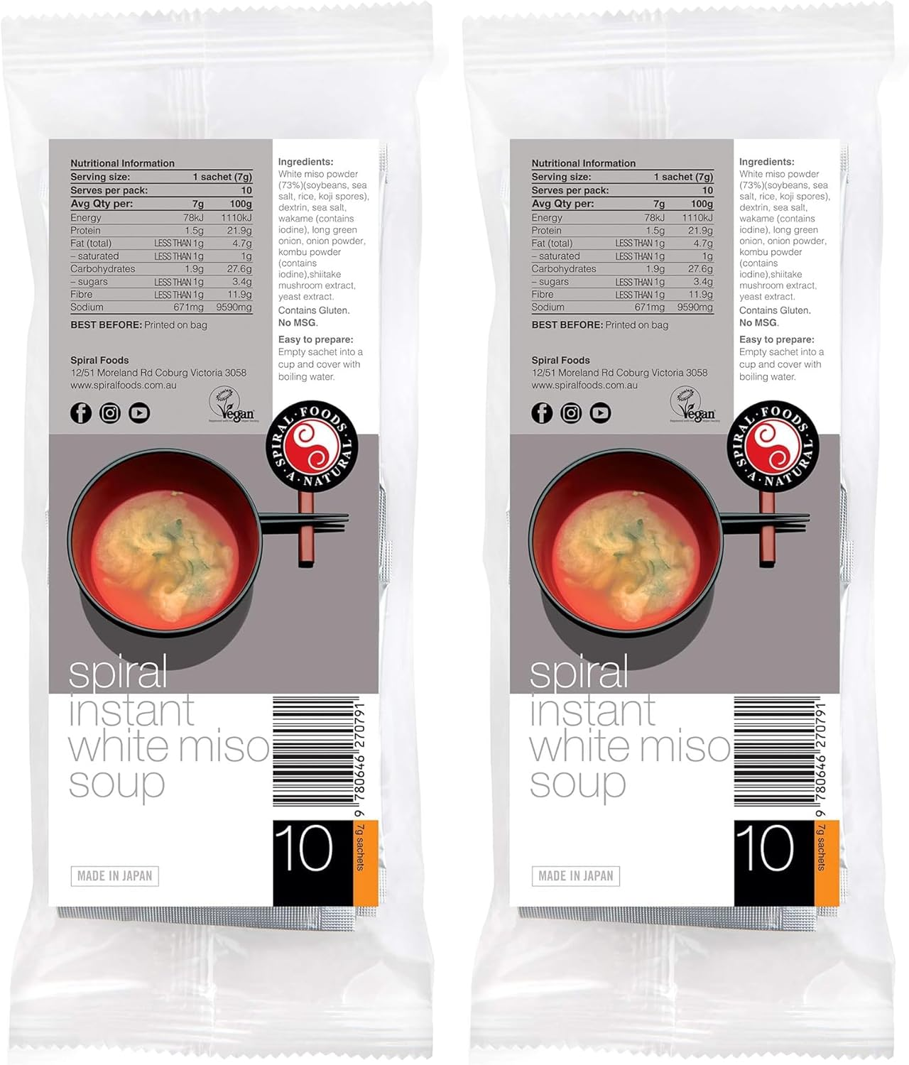 Spiral Foods Instant White Miso Soup 70G