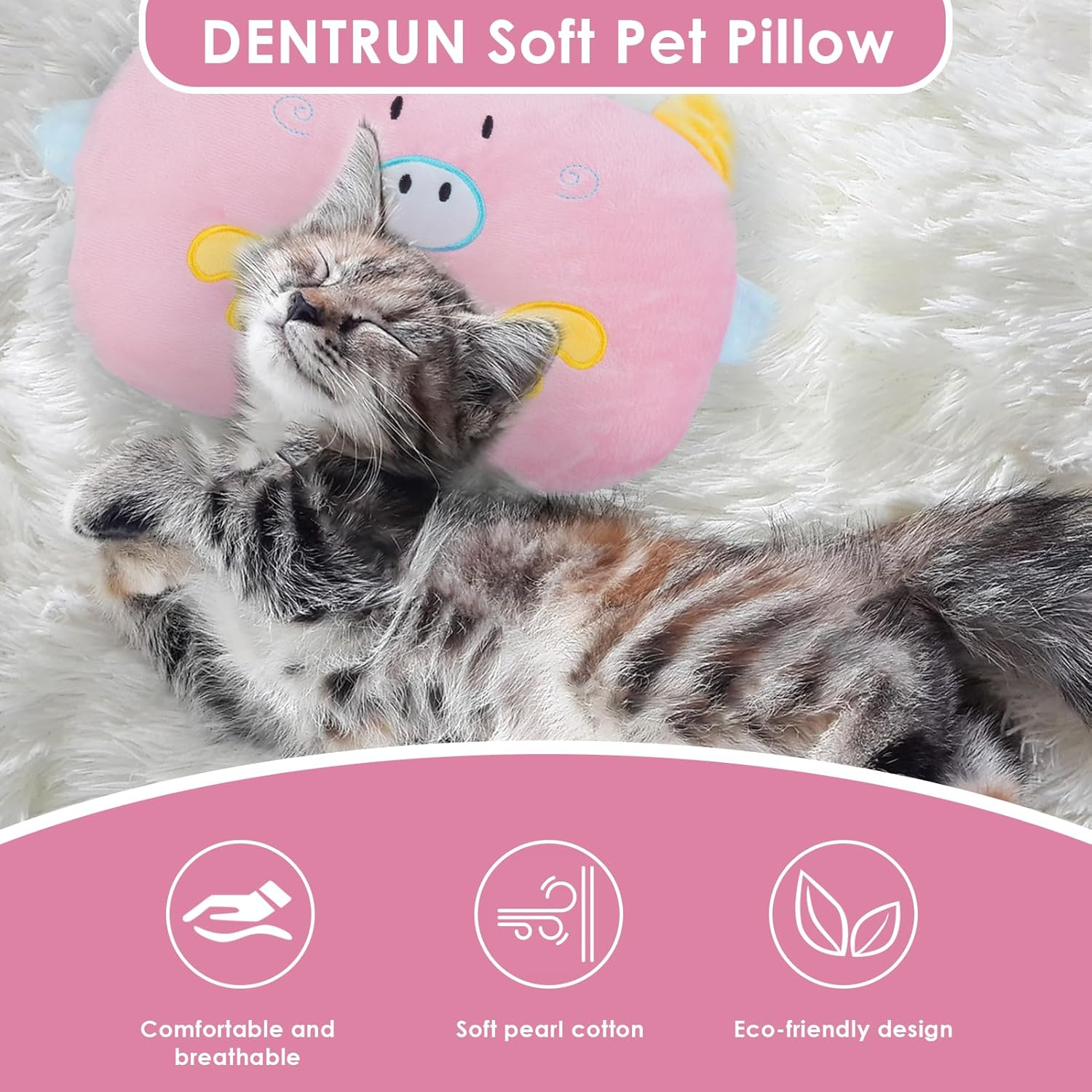 DENTRUN Cushion for Cats, Neck Cushion, Cushion for Cats, Washable, Dog Cushion, Small Dogs, Plush Toy, Cat Cuddly Toy image number 5