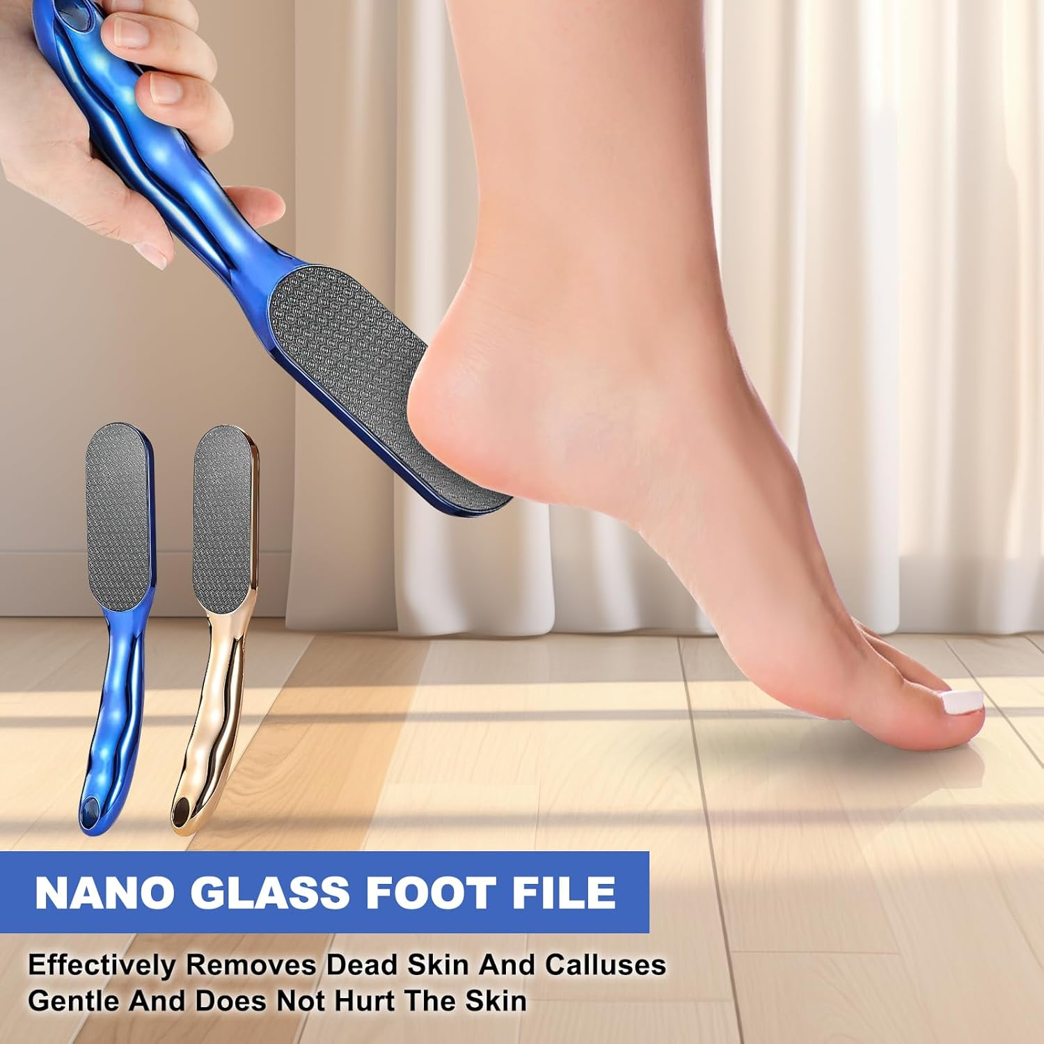 Veinsgrain Foot File, Nano Glass Foot File, Hard Skin Remover Nano-Glass Foot File, Veins Grain Foot File, Professional Foot Care Tools, Pedicure Tool for Smooth Feet (Gold) image number 5