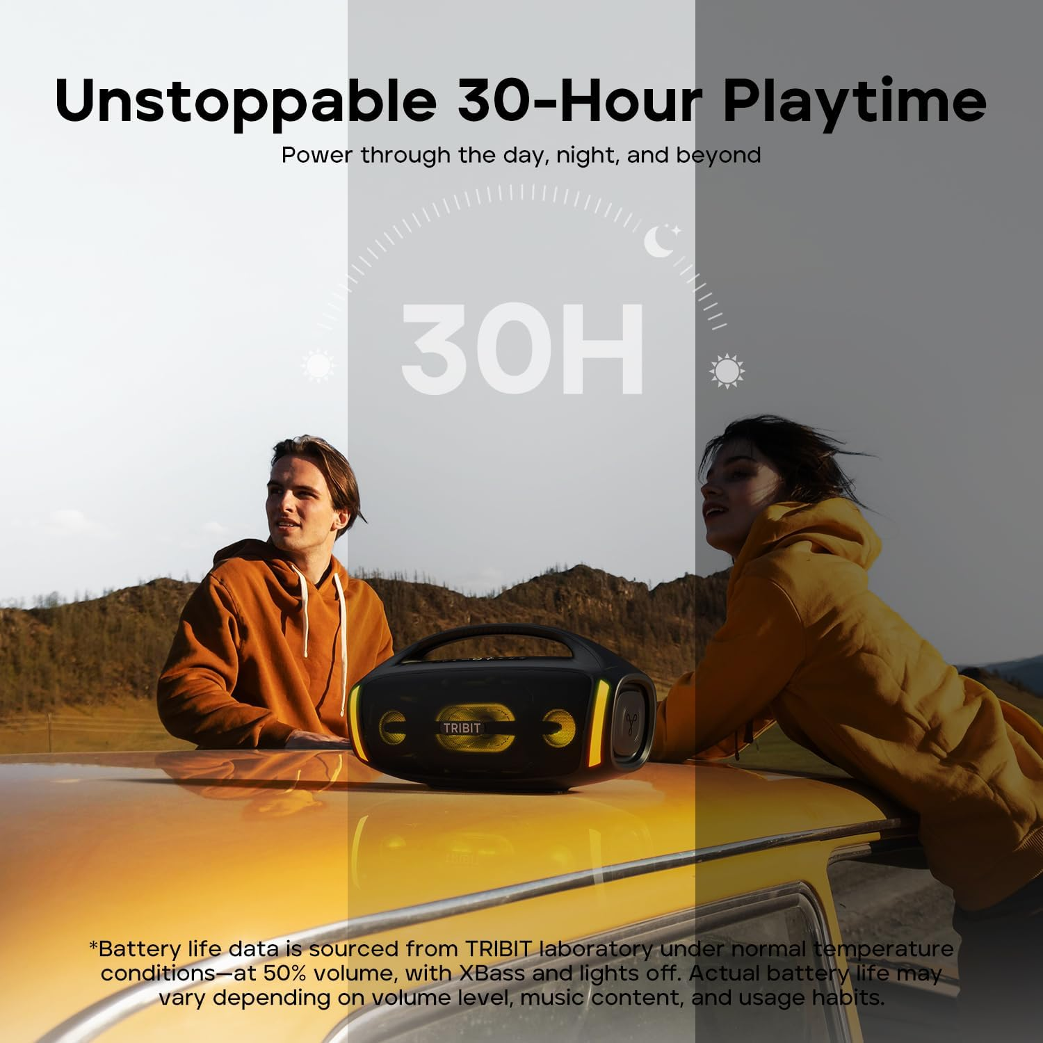 TRIBIT Stormbox Blast 2 Bluetooth Speaker, 200W Portable Speaker with Subwoofer,Xbass,Led Lights,Bluetooth 5.4,Ip67,Custom EQ,30H Playtime,Karaoke Function-Perfect for Outdoor Party/Garden/Beach image number 4