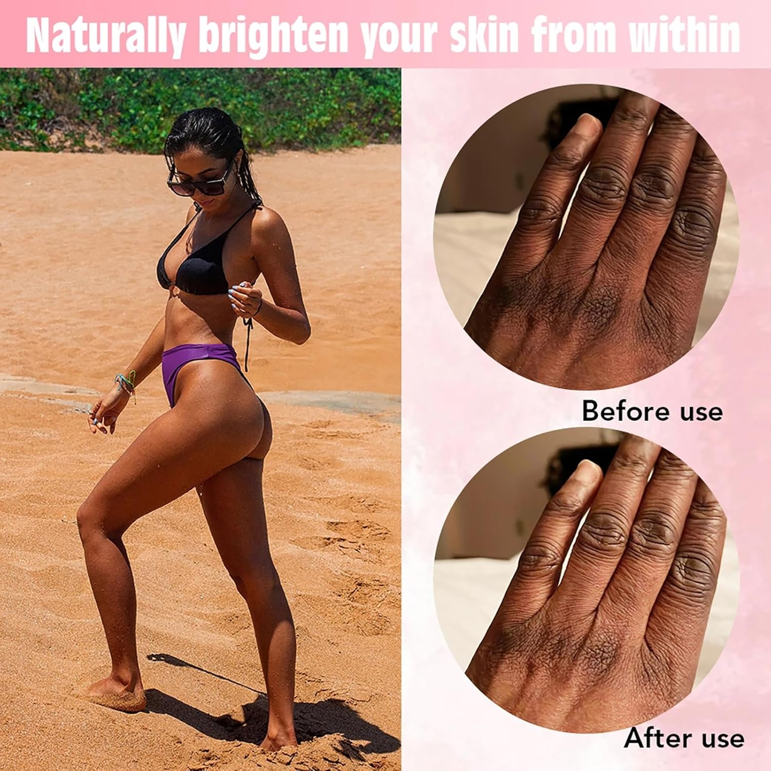 AILKE Lightening Body Lotion, with Glutathione, Vitamin C, Quick Absorption, Smooth Skin, Glowing Skin Tone, Hand & Leg Moisturizing Cream, 500ML image number 1