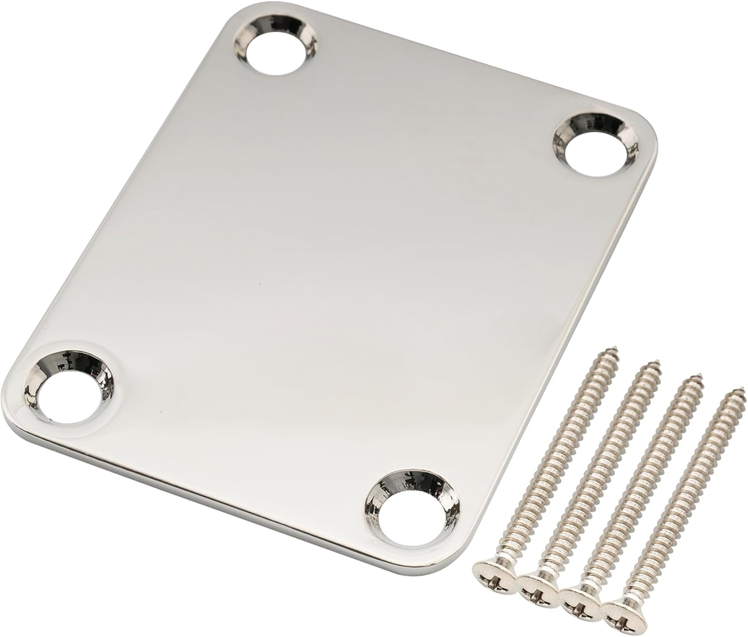 Musiclily Pro 4-Bolt Steel Neck Plate for Stratocaster Telecaster Electric Guitar or Bass, Nickel image number 6