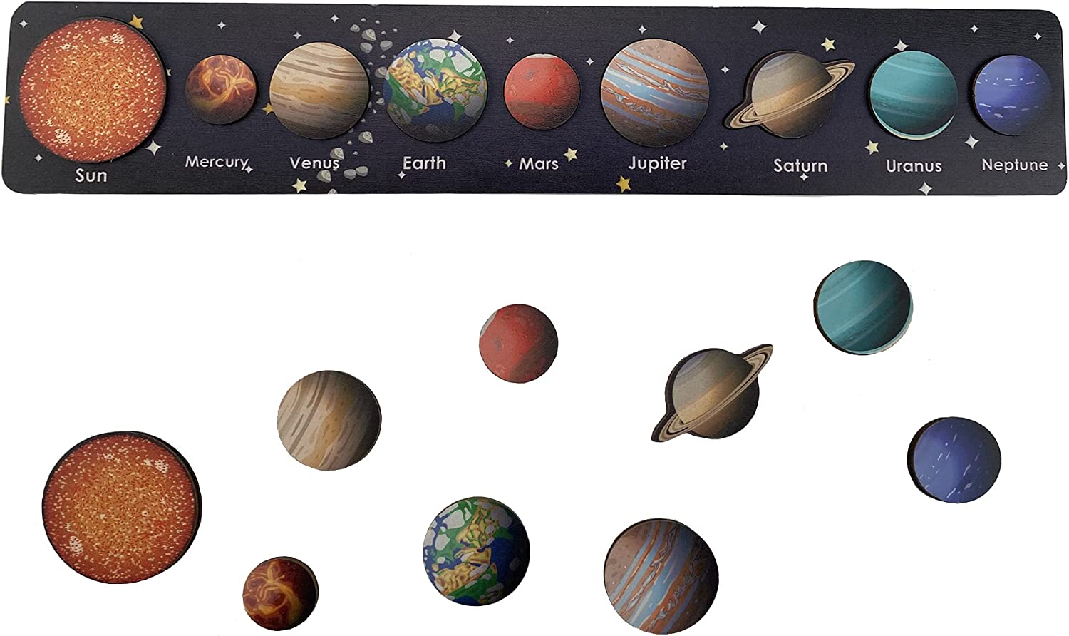 XICEN Solar System Puzzles for Kids Age 3-5,Wooden Space Jigsaw Planets Preschool Education Learning Montessori Toys for Toddlers Baby Boy Girl,Christmas Birthday Gifts image number 6