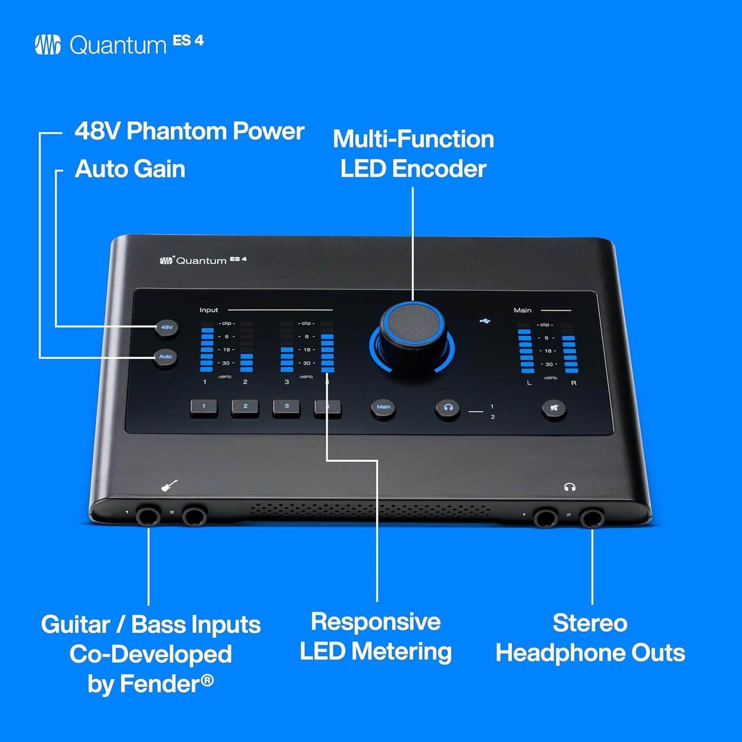 Presonus Quantum ES 4 4 X 4, 24-Bit / 192 Khz USB-C Audio Interface with 6-Month Studio One+ Membership Included image number 5