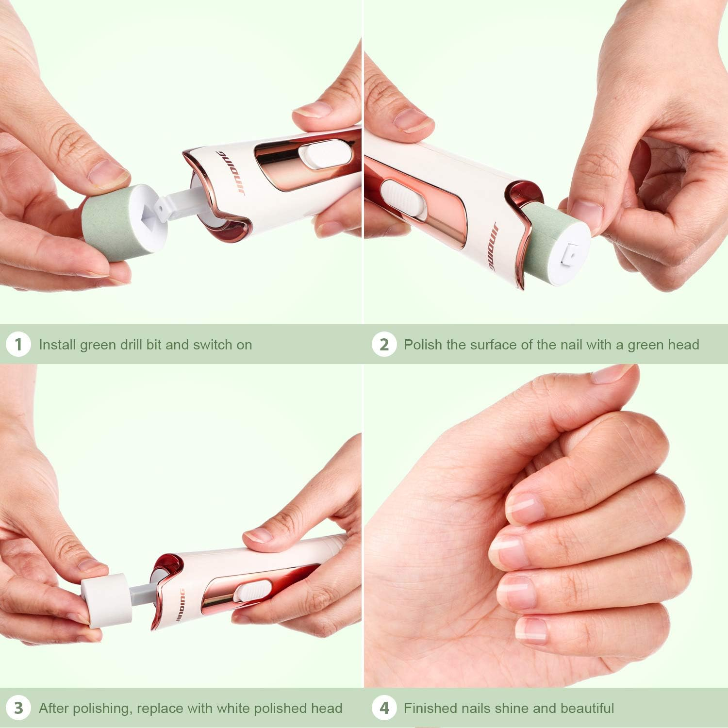 Maitys 12 Pieces Nail Buffer Refills Electric Manicure Pedicure Tool Refills Nail Buffer Replacement Rollers, Filing, Buffing and Shining image number 4