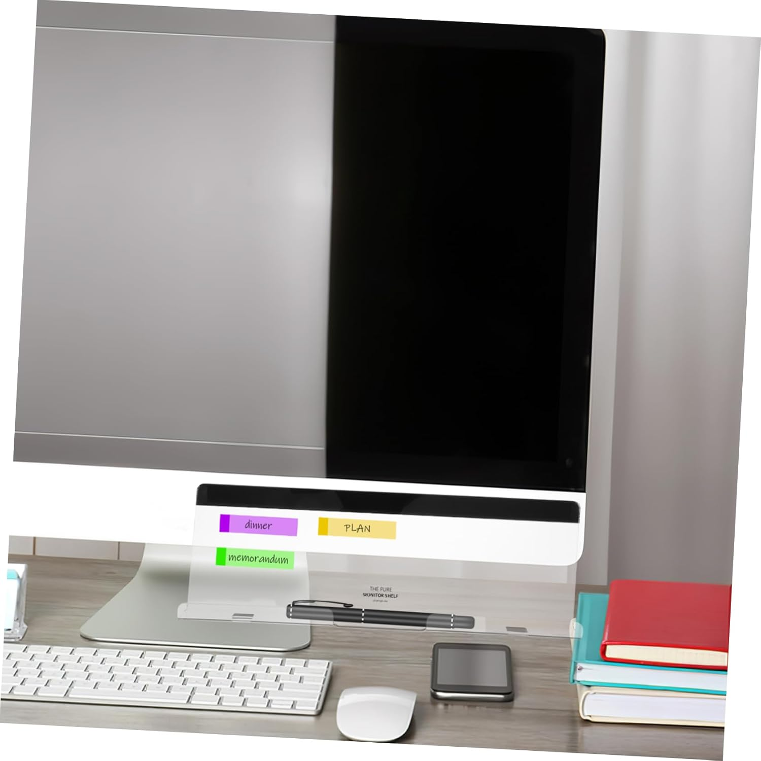 GETAJGHSD Monitor Memo Board Message Board for Computer Screen under Monitor Storage Organizer Easy Use Memo Reminder Panel for Office Desk and Note Holder image number 6