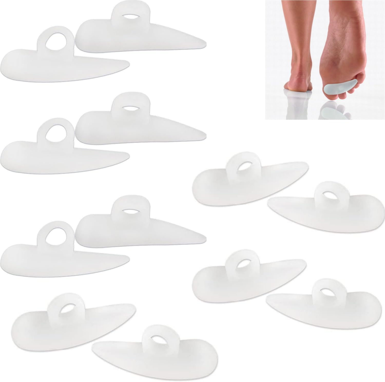 Lijuanwang Toe Separators, 6 Pairs of Silicone Toe Separators, Hammer Toe Pads, Hammer Toe Pads, Hallux Valgus Pads, Correction image number 3