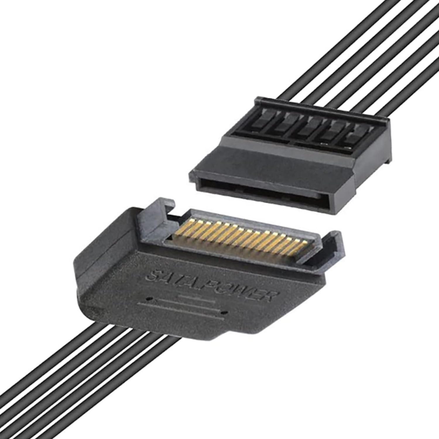 Tunghey 2Pack 15 Pin SATA Power Extension Hard Drive Cable 1 Male to 3 Female Splitter Adapter for Hdd、Ssd、Optical Drives Sata Power Cable (1 to 3) - 1 To 4 image number 3