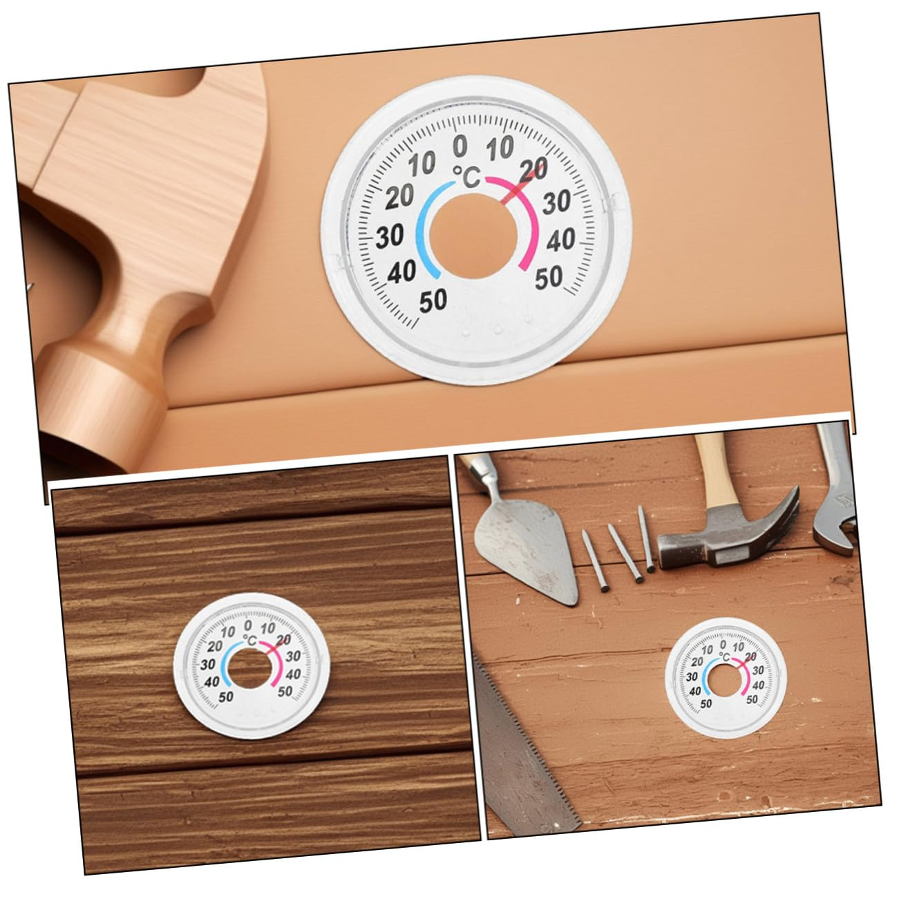 Ibasenice Portable Indoor Temperature Gauge Tool for Doors and Windows Plastic round Analog Thermometer with Easy-Read Pointer Design Reliable Thermometer for Accurate Indoor Climate image number 2