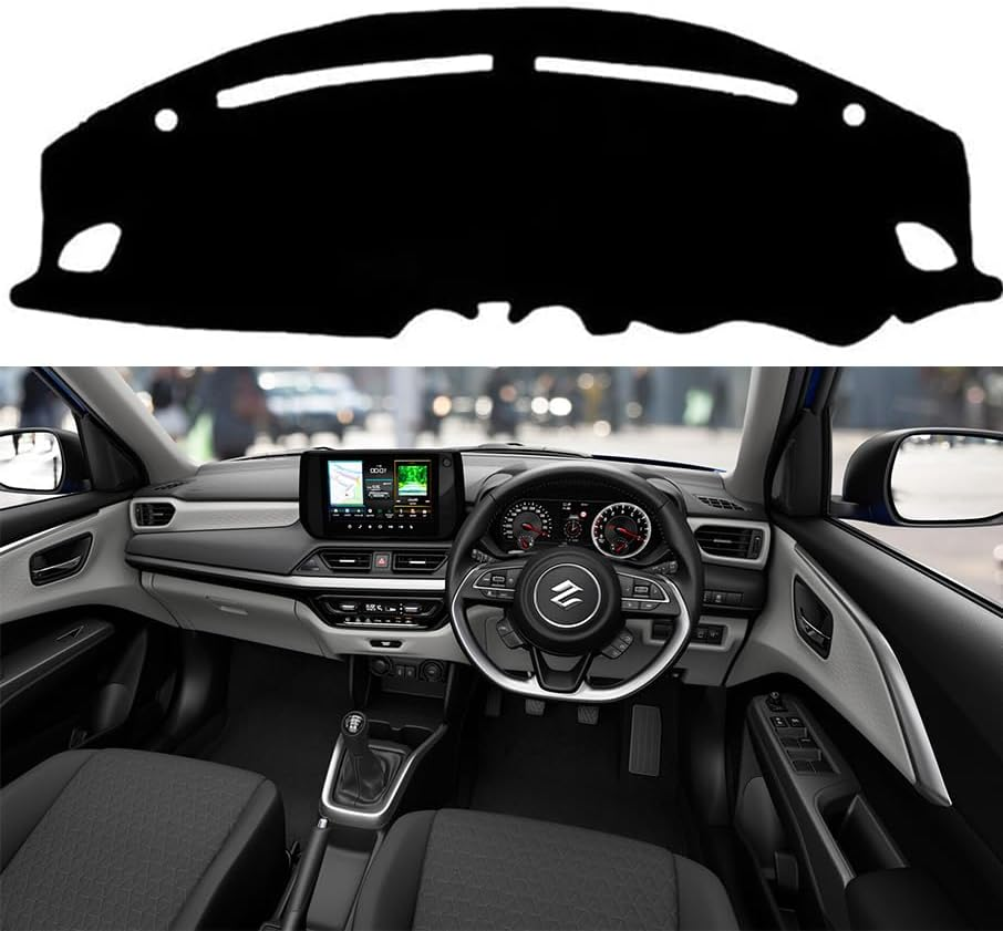 Evervenz Dash Mat for Suzuki Swift 2017 2018 2019 2020 2021 2022 2023 2024 Microfiber Leather（Without HUD） Dash Cover Dashboard Cover Swift02 image number 1