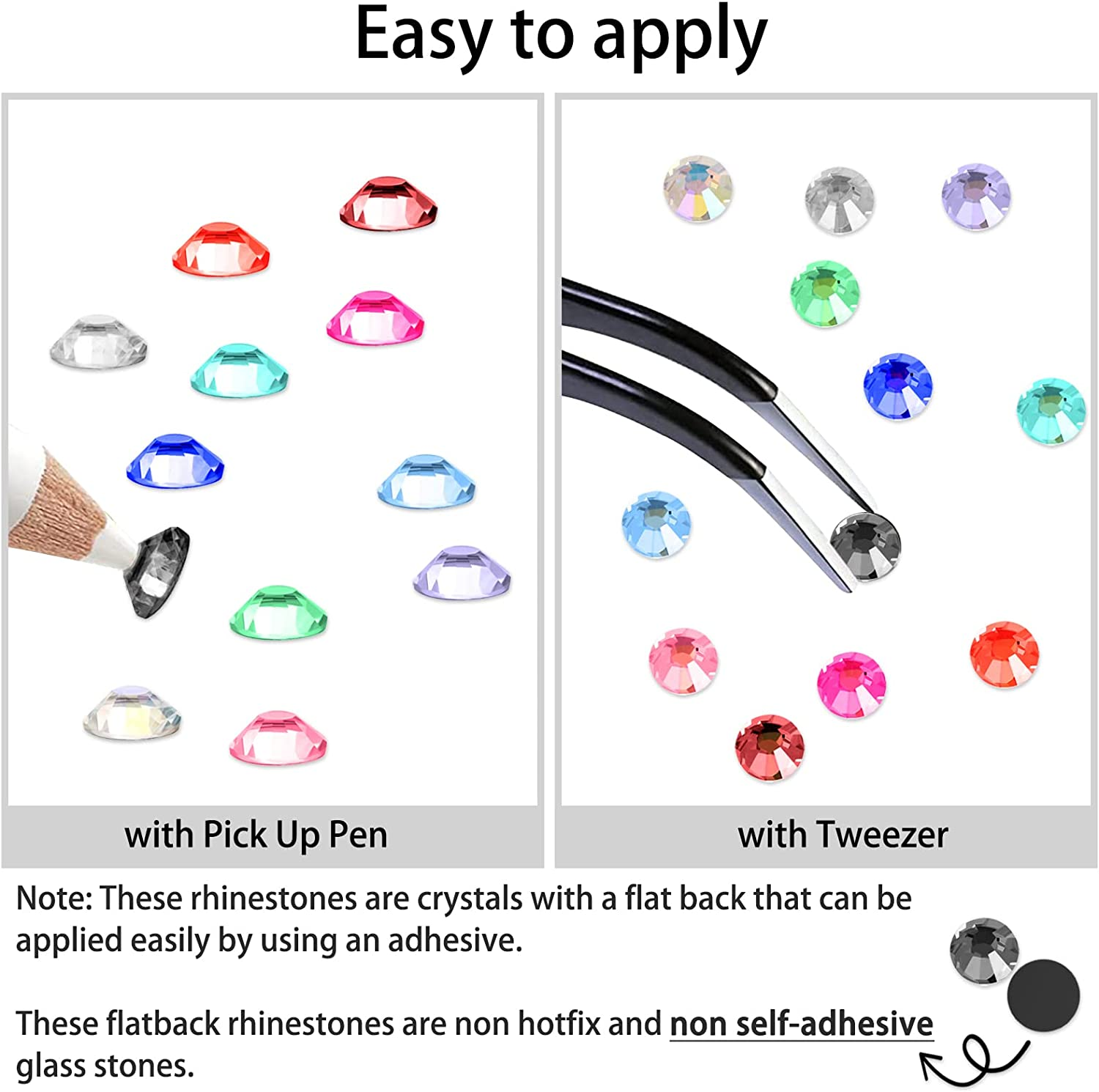 4000Pcs 3Mm Resin Rhinestone Multi-Color Flatback Jelly Resin Rhinestones Bling Glitter Diamond Sparkly Stone for Makeup, Mugs, Tumblers, Craft Decoration (Black)