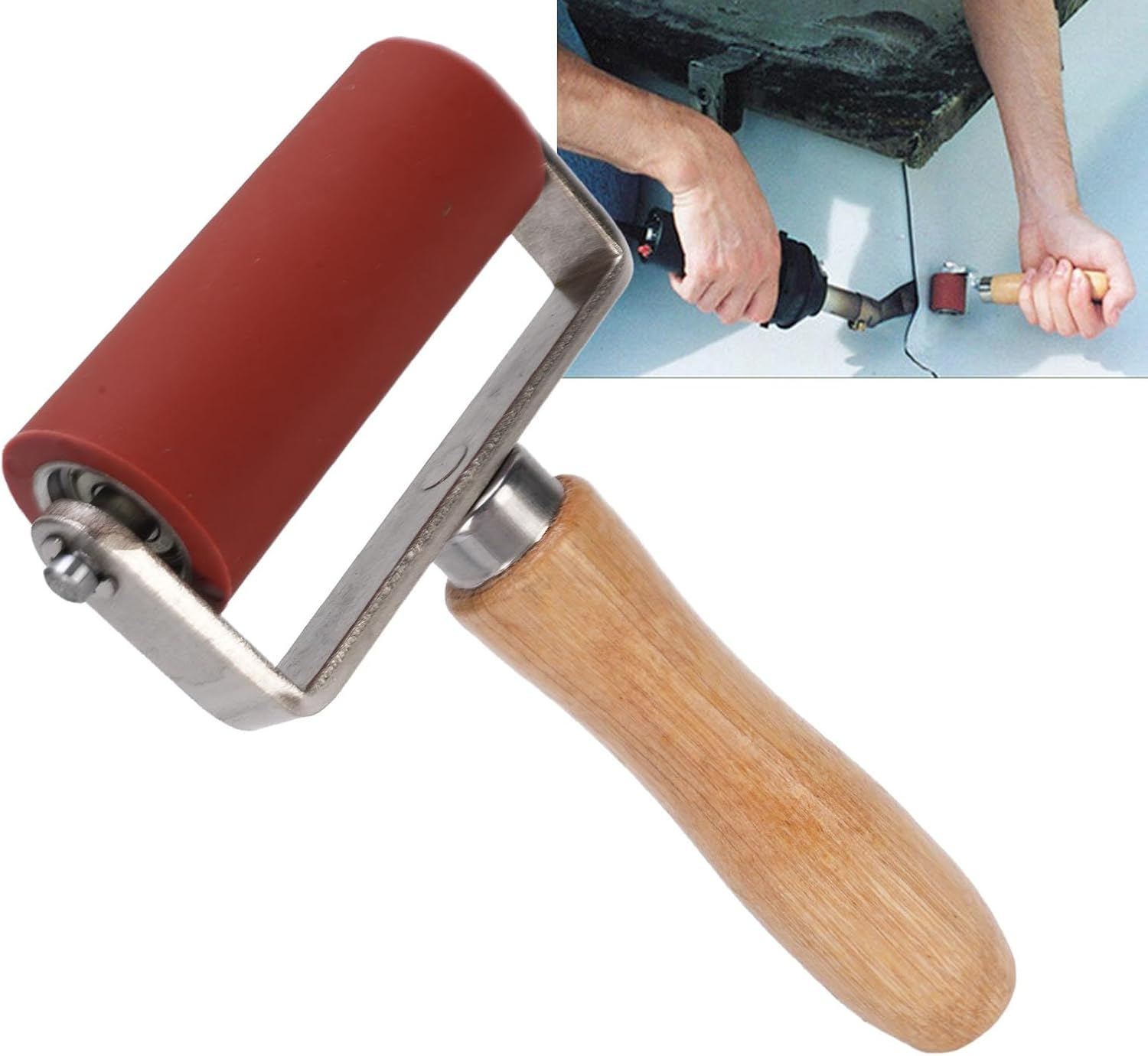 260℃ High Temperature Resisting Welding Seam Roller, Silicone Press Roller for PVC Tarpaulin Membrane, Brayer Rollers for Crafting, 32Mm Dia 80Mm Width image number 4