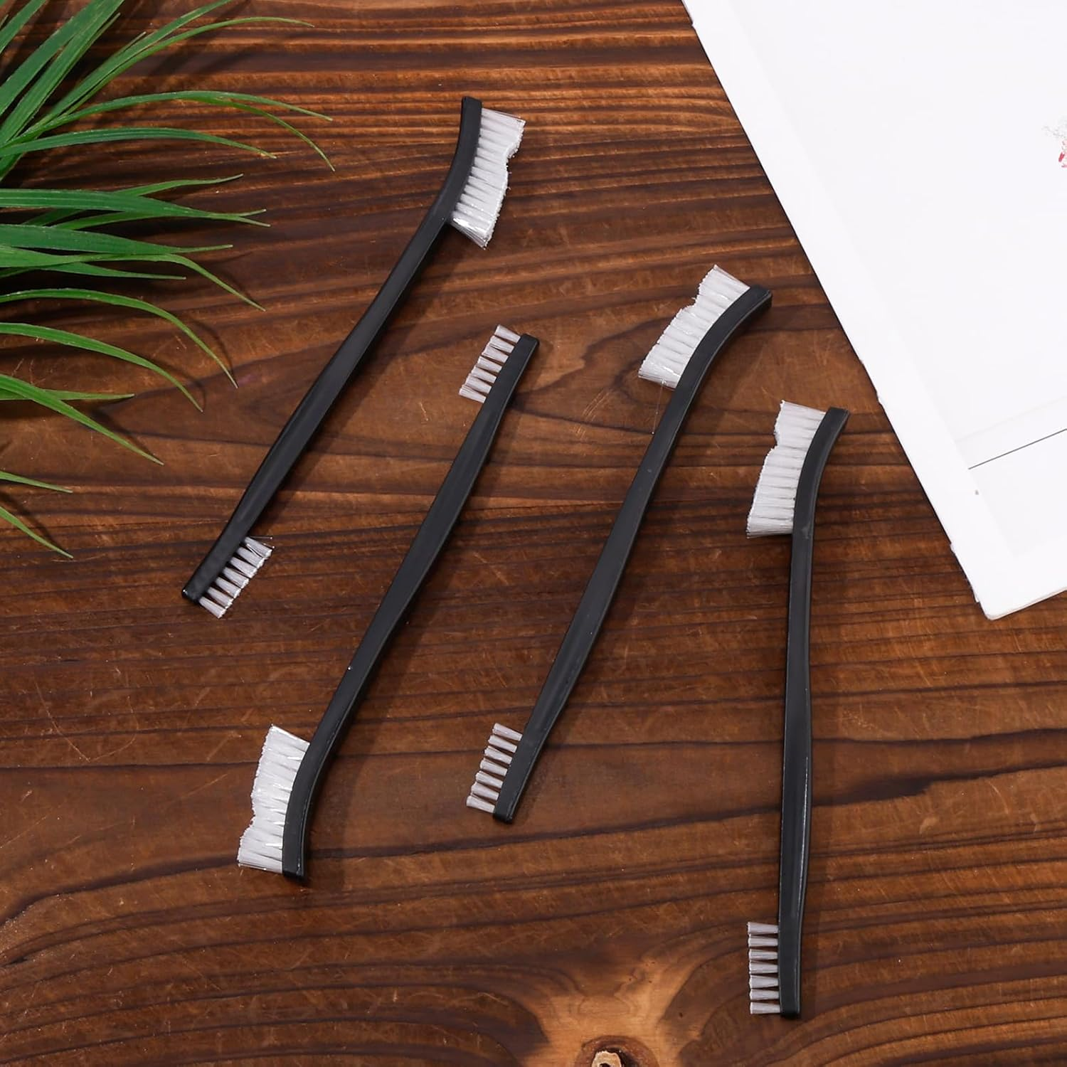 4Pcs Double Ended Nylon Cleaning Brushes, Multifunctional Small Cleaning Brush Durable Nylon Brushes for Cleaning Crevice Detailing Brushes for Jewelry Bicycle Car Shower Head image number 5